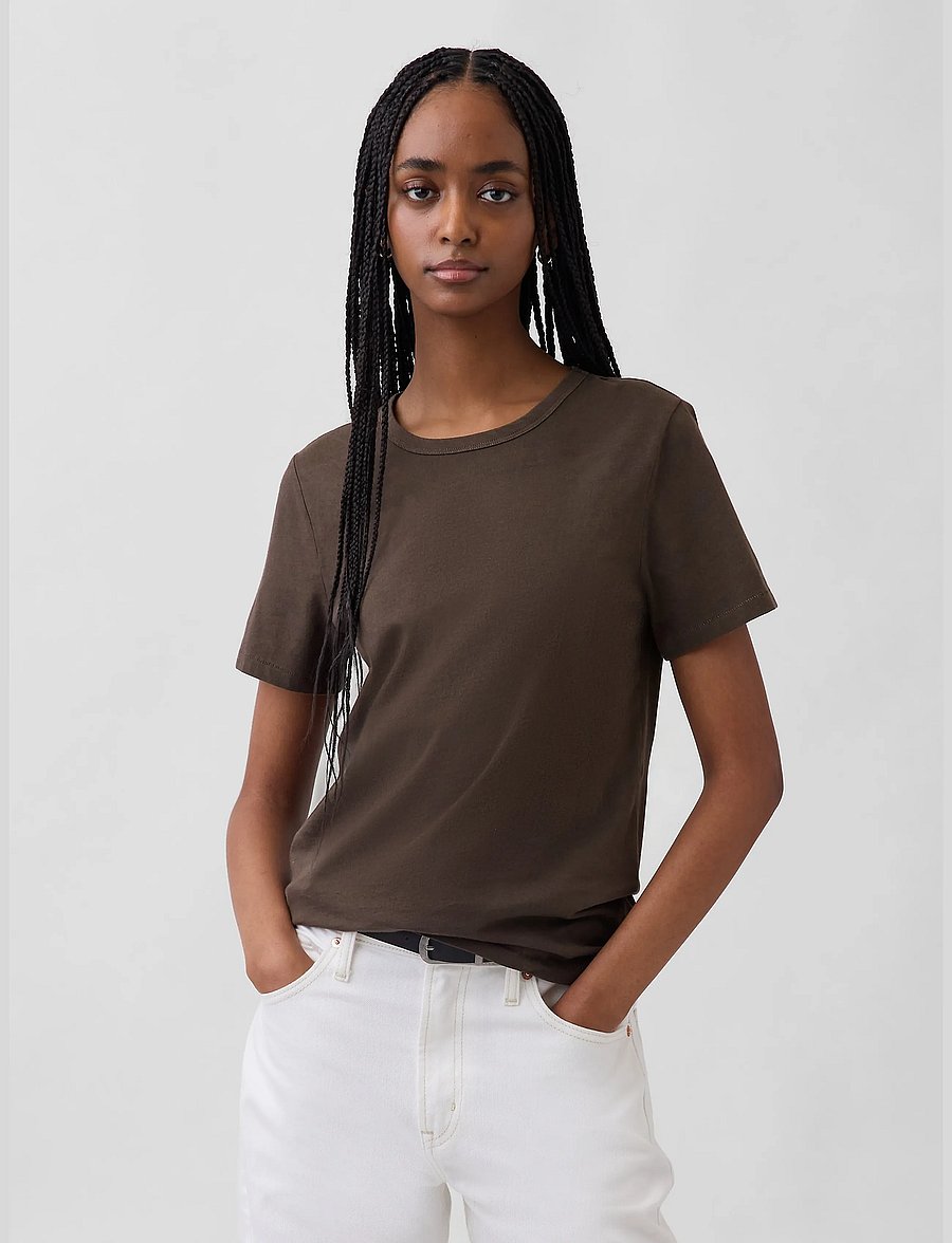 GAP - Organic Cotton VintageSoft T-Shirt from the GAP collection - t-shirts - terra brown - 0