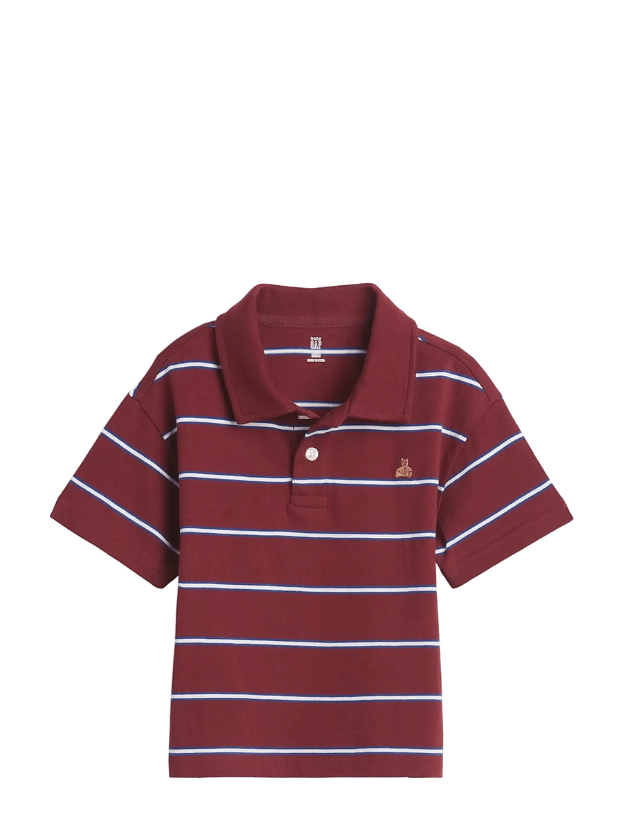 GAP - Baby & Toddler Boxy Polo Shirt - kurzärmelig - radish - 0