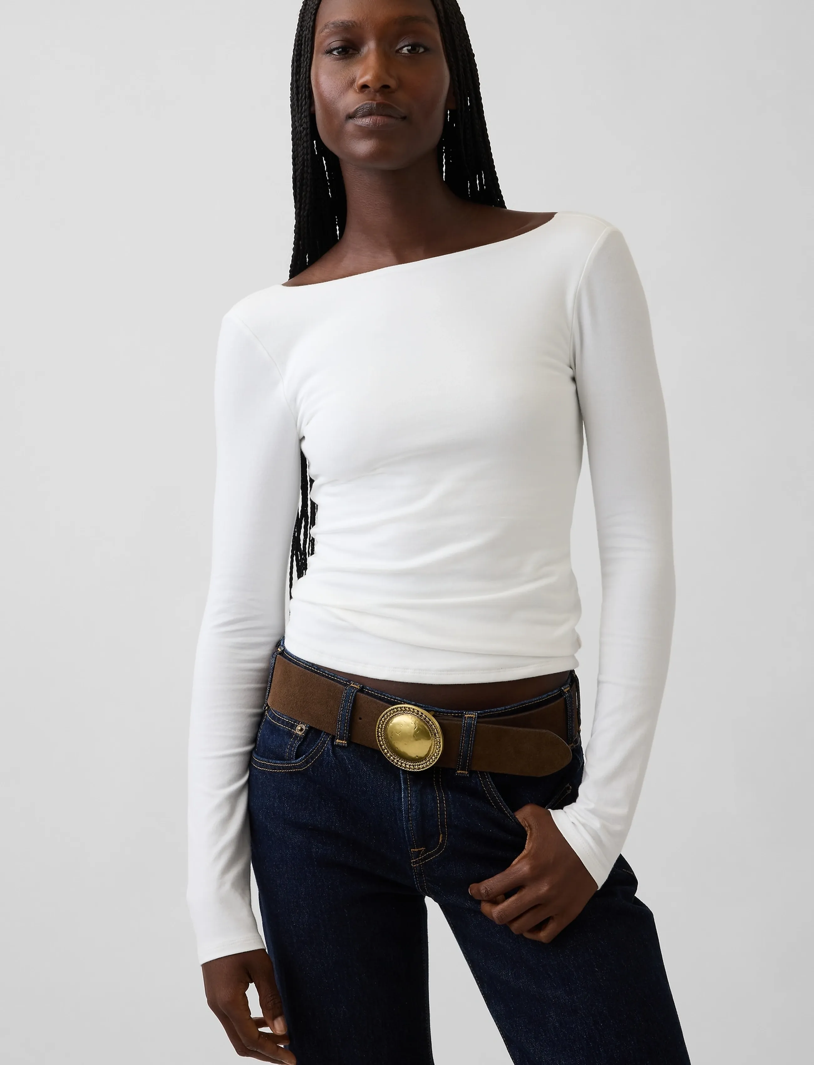 GAP - Suede Western Belt from the GAP collection - nahkrihmad - dark brown - 0