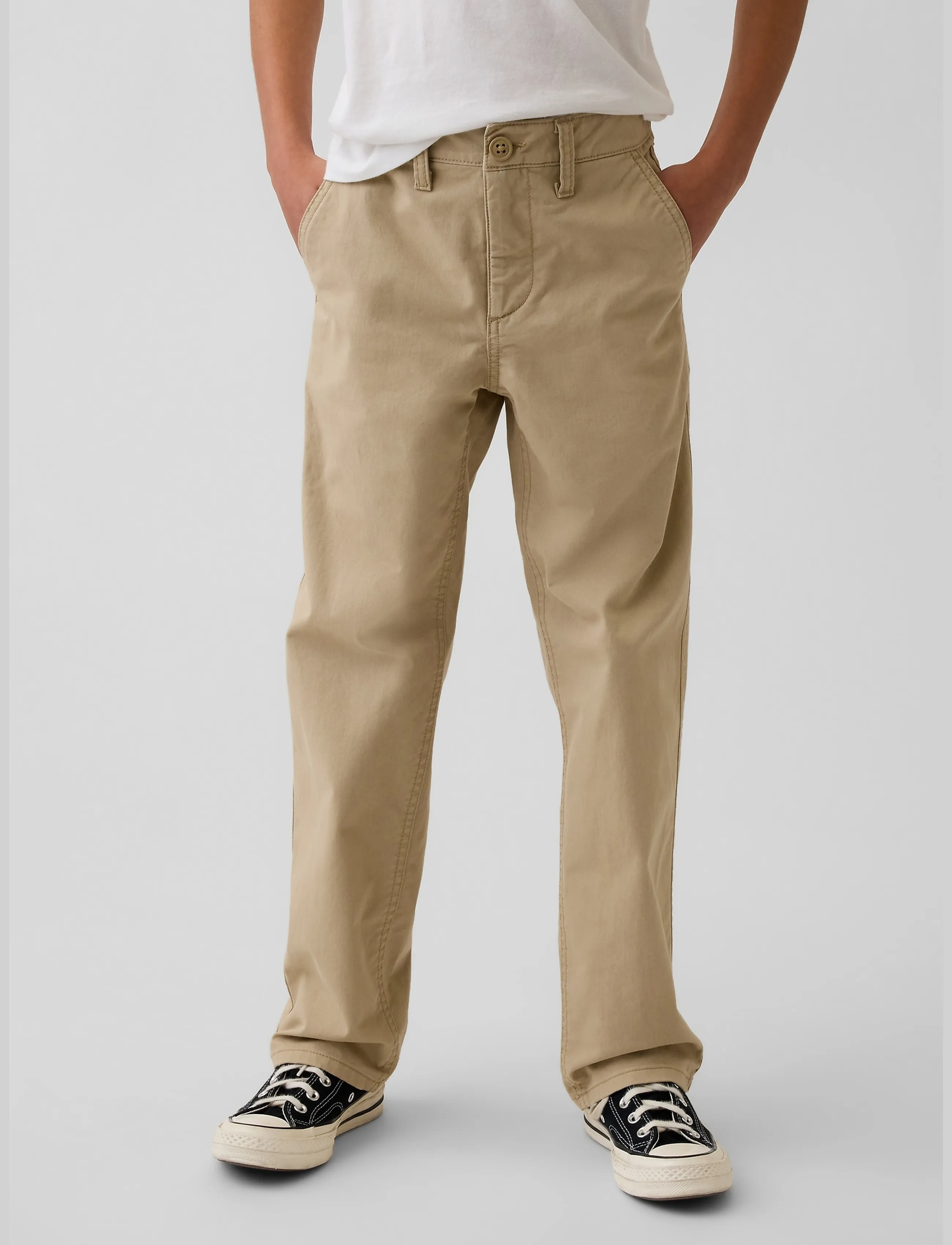 GAP - Kids Modern Uniform Relaxed Straight Khakis - chinos - iconic khaki - 2