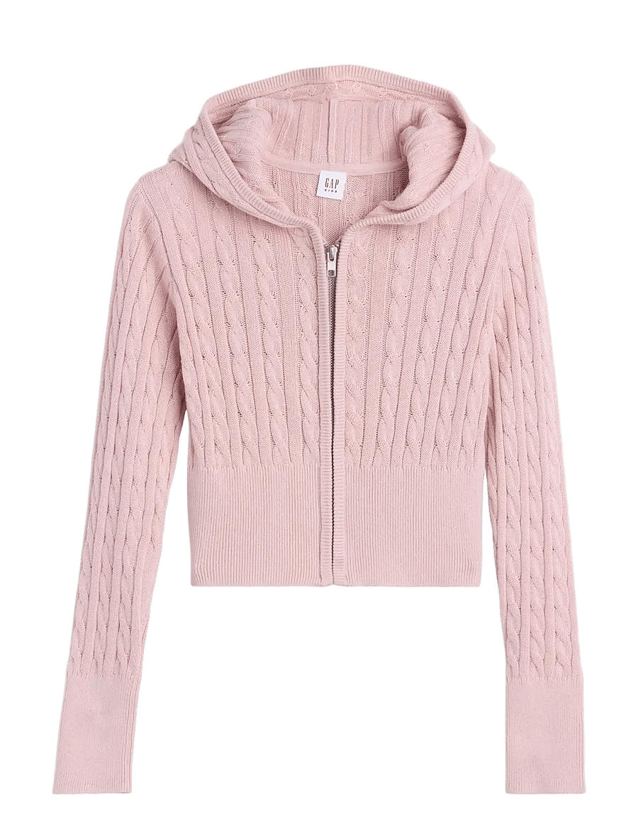 GAP - Kids Cable-Knit Sweater Zip Hoodie - primitive - 1