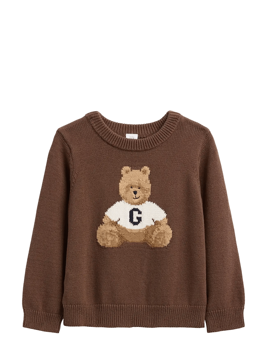 GAP - Baby & Toddler Crewneck Sweater - stickade tröjor - brannan brown - 0