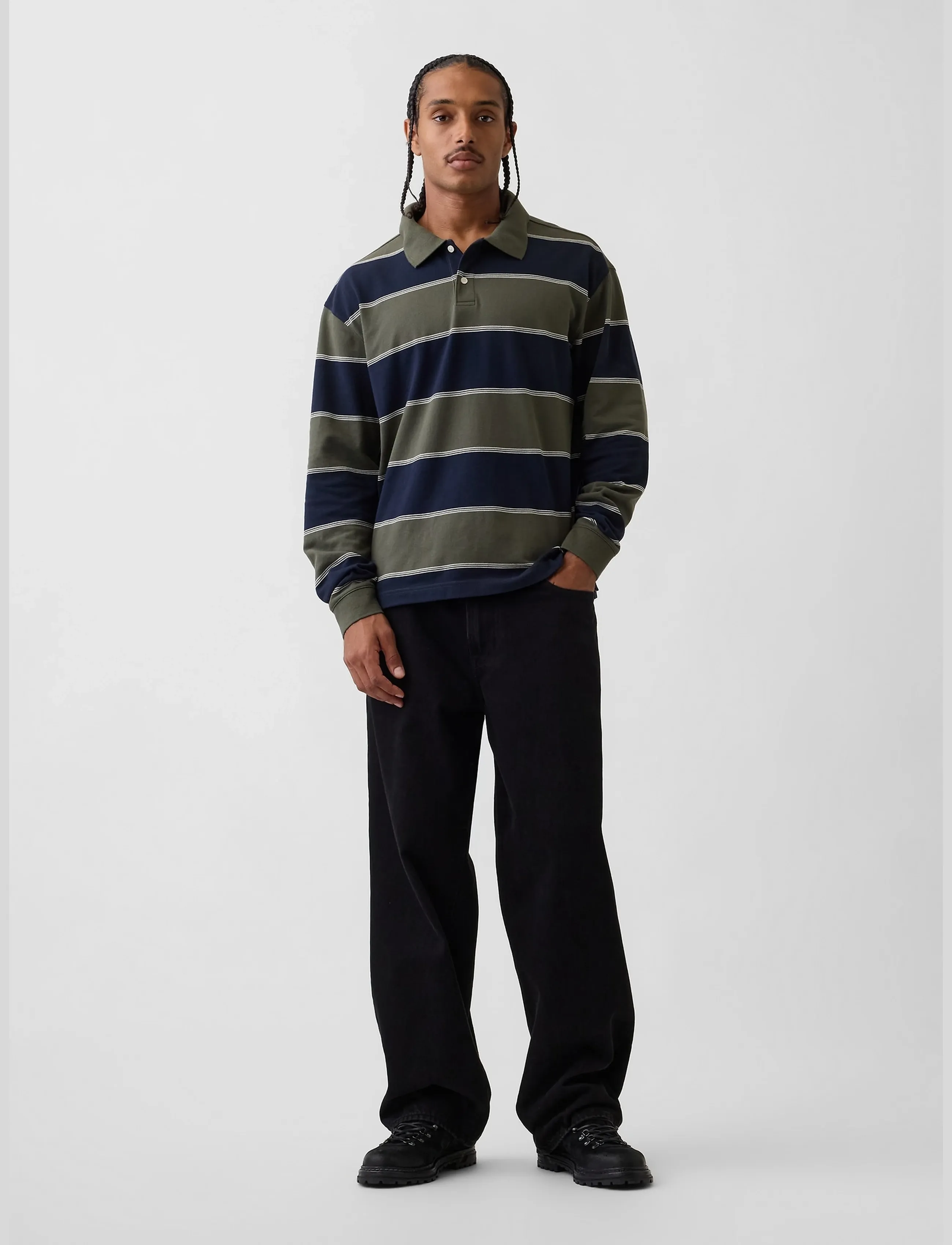 GAP Long-Sleeved Polo Shirt from the GAP collection - Uutuudet - NAVY STRIPE / navy