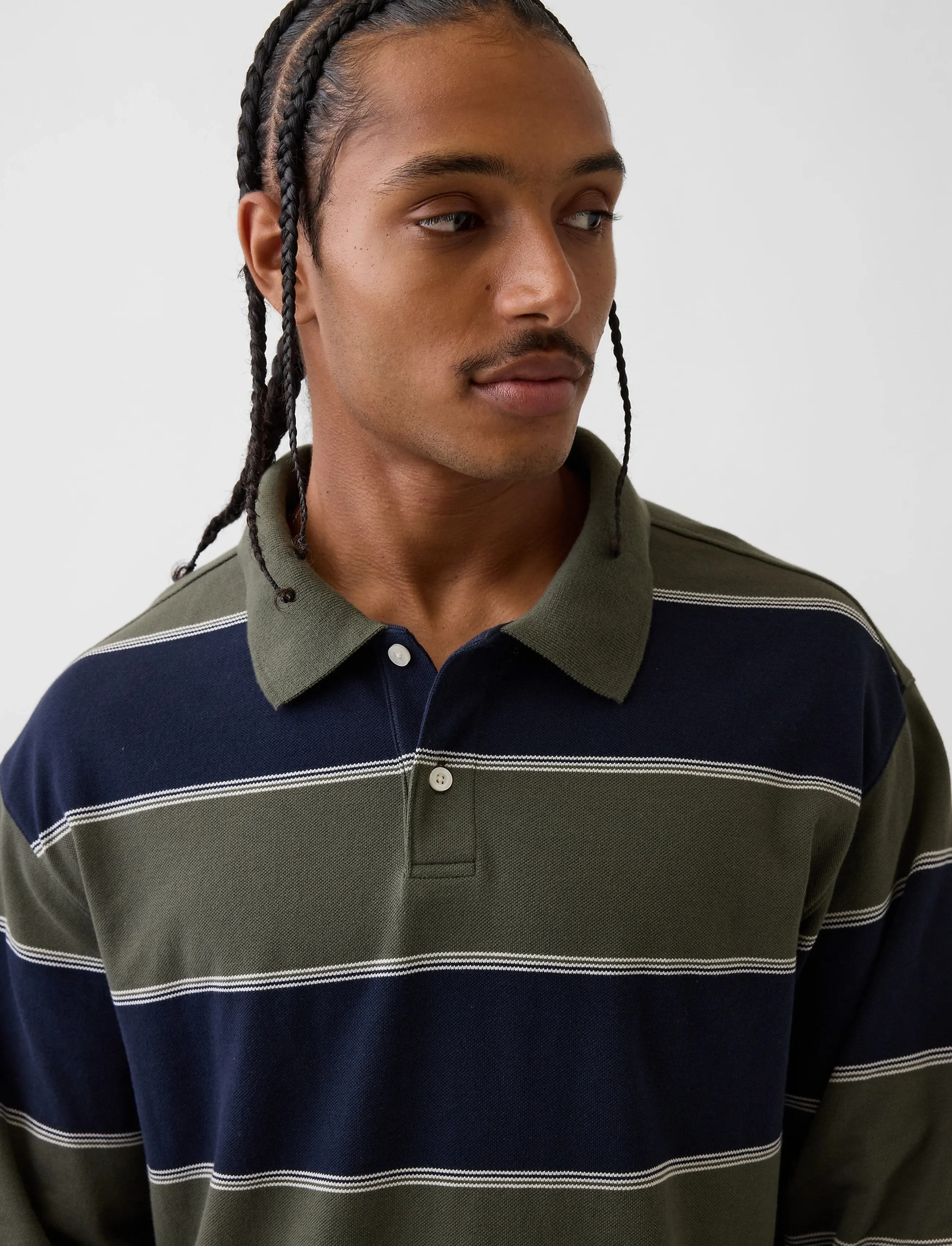 GAP - Long-Sleeved Polo Shirt from the GAP collection - langärmelig - navy stripe - 2