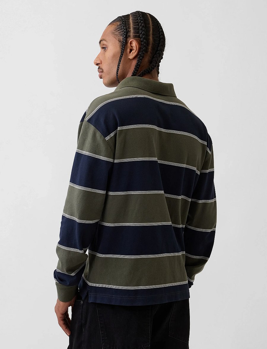 GAP - Long-Sleeved Polo Shirt from the GAP collection - langärmelig - navy stripe - 3