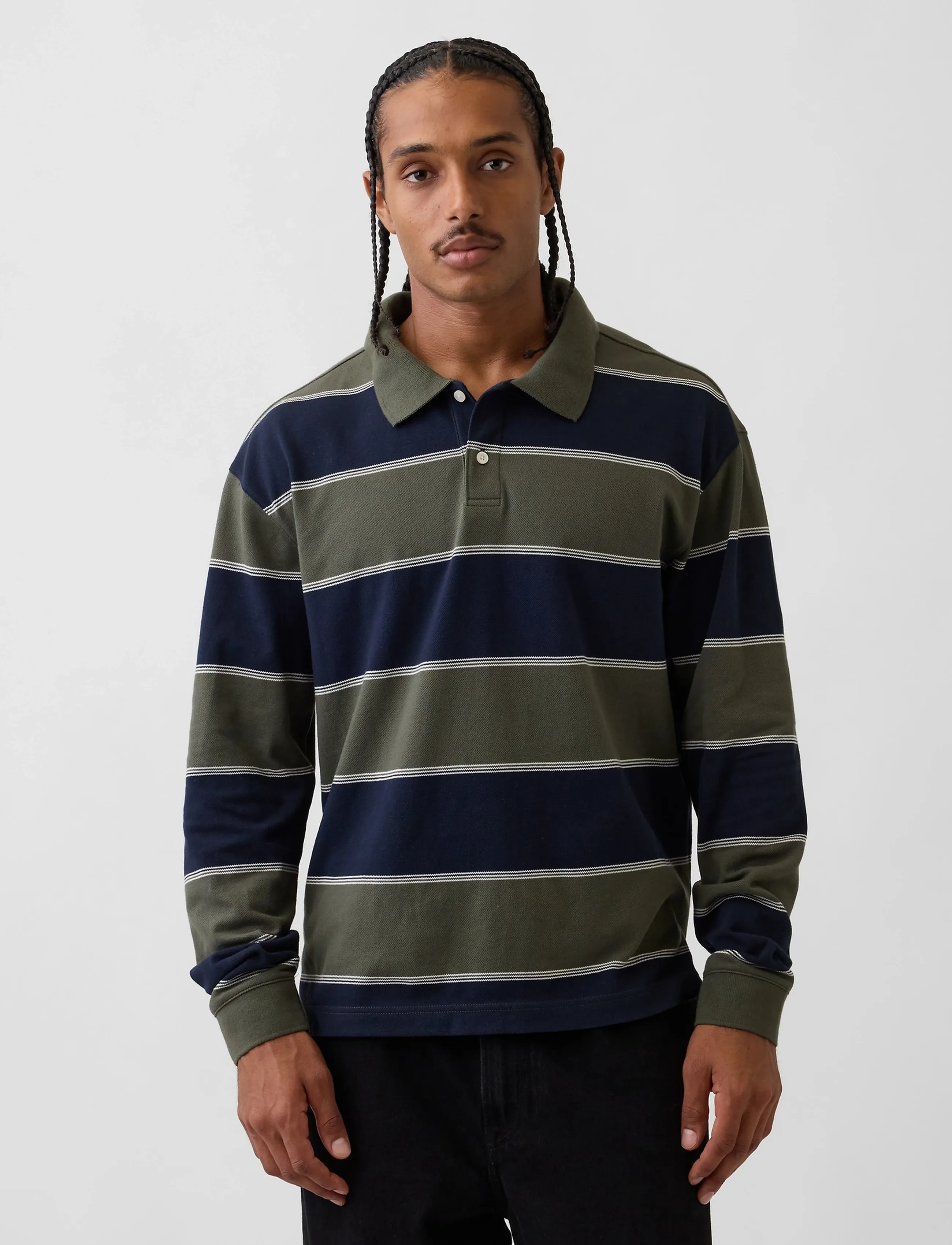 GAP - Long-Sleeved Polo Shirt from the GAP collection - langärmelig - navy stripe - 4