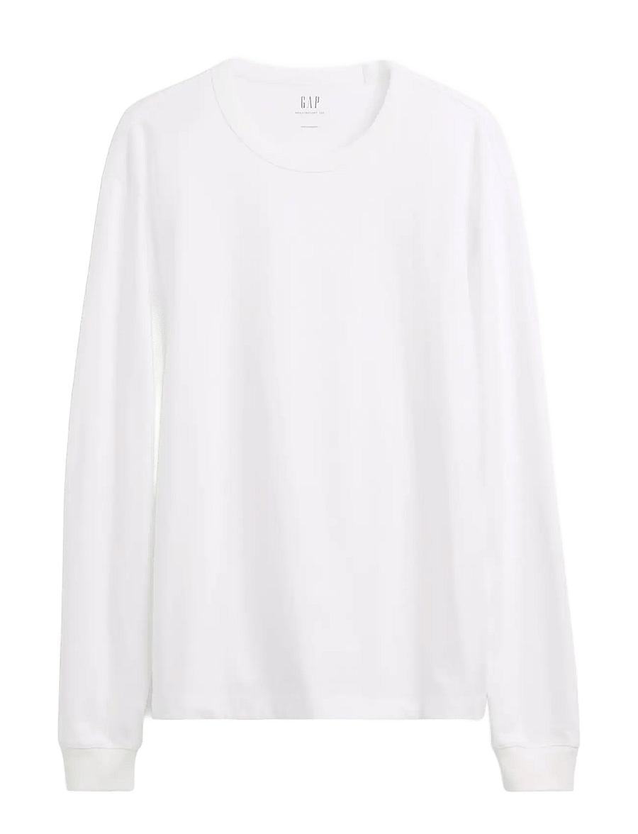 GAP - Long-Sleeved Heavy Relaxed T-Shirt from the GAP collection - långärmade t-shirts - fresh white - 1