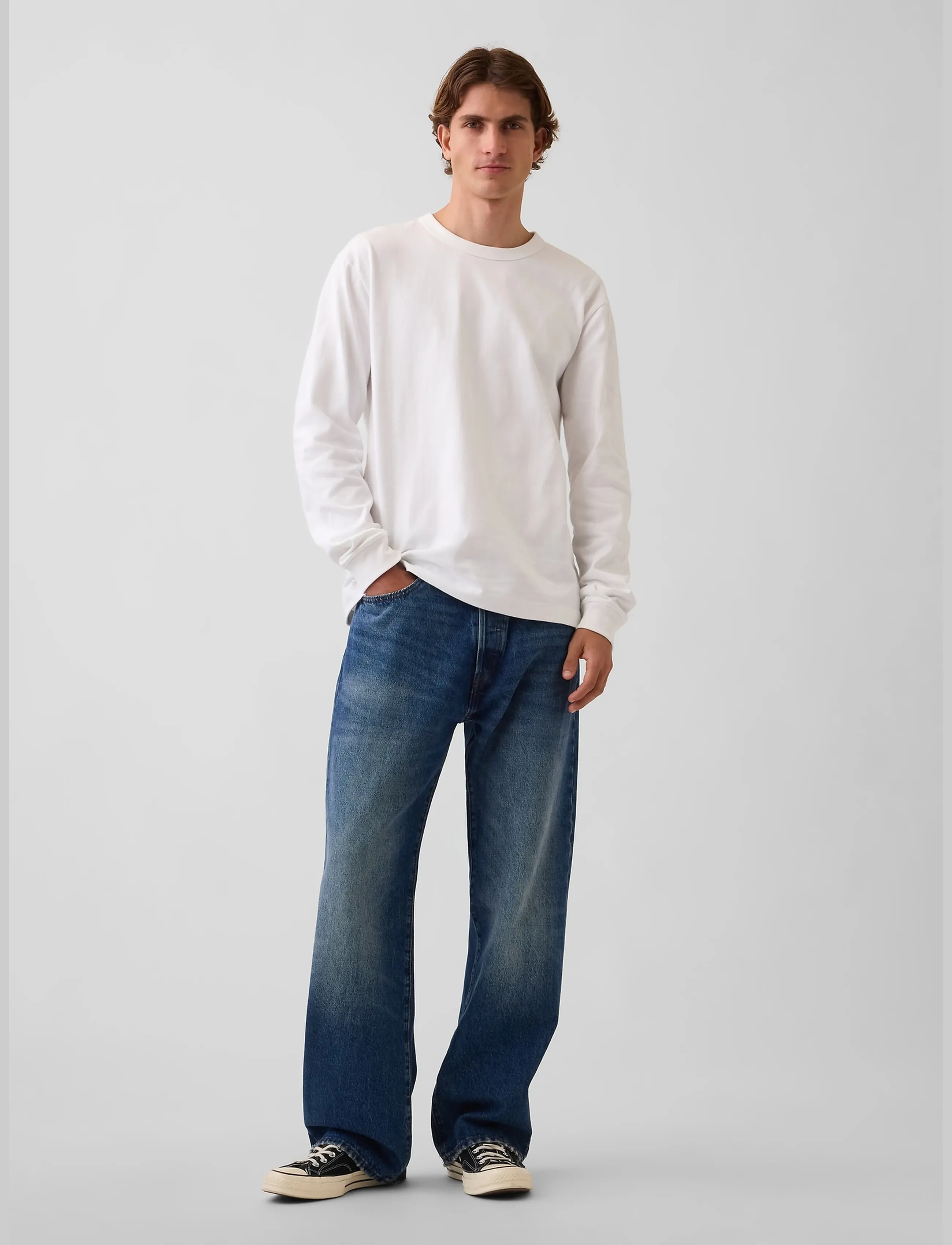 GAP Long-Sleeved Heavy Relaxed T-Shirt from the GAP collection - T-shirts - FRESH WHITE / white