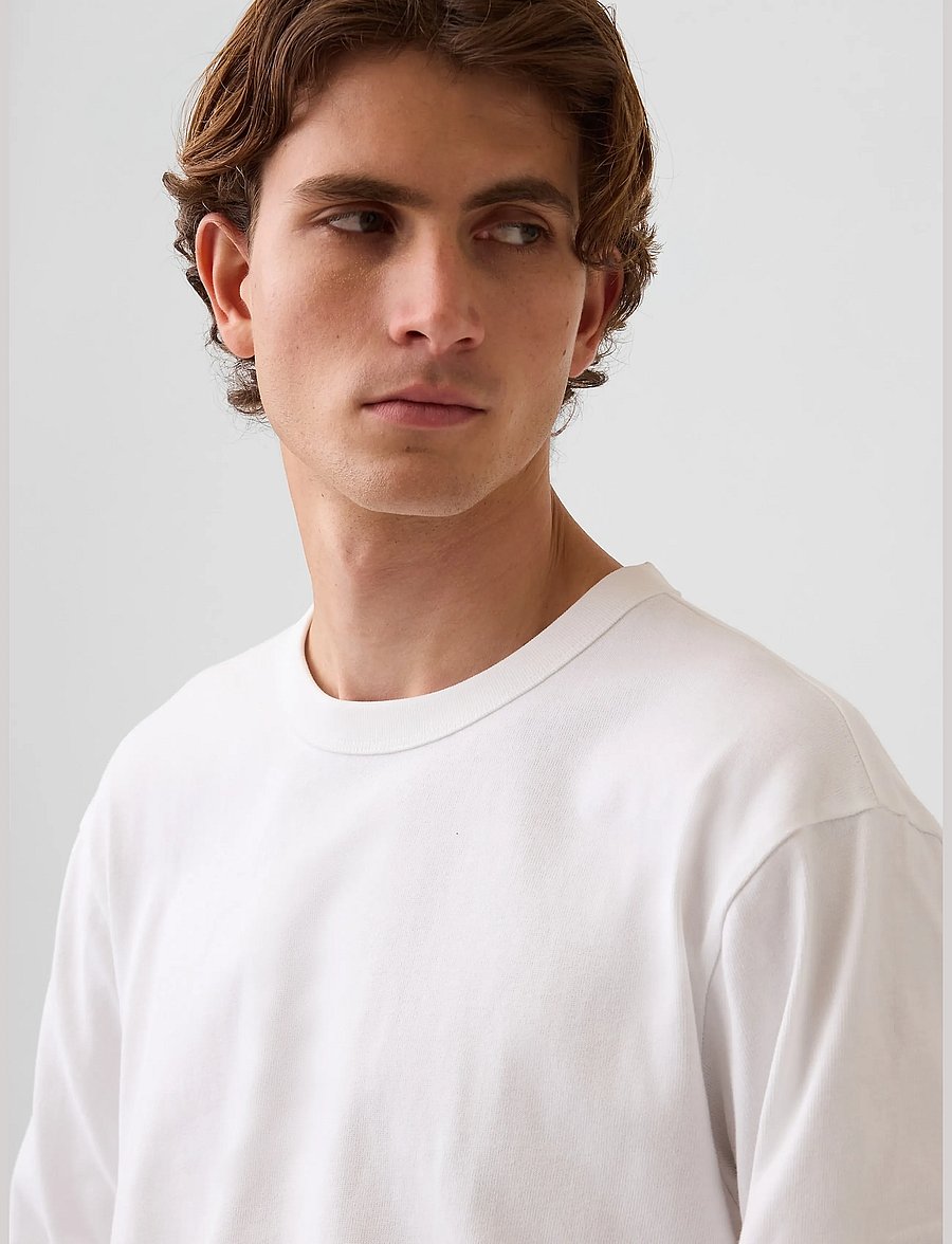 GAP - Long-Sleeved Heavy Relaxed T-Shirt from the GAP collection - långärmade t-shirts - fresh white - 2