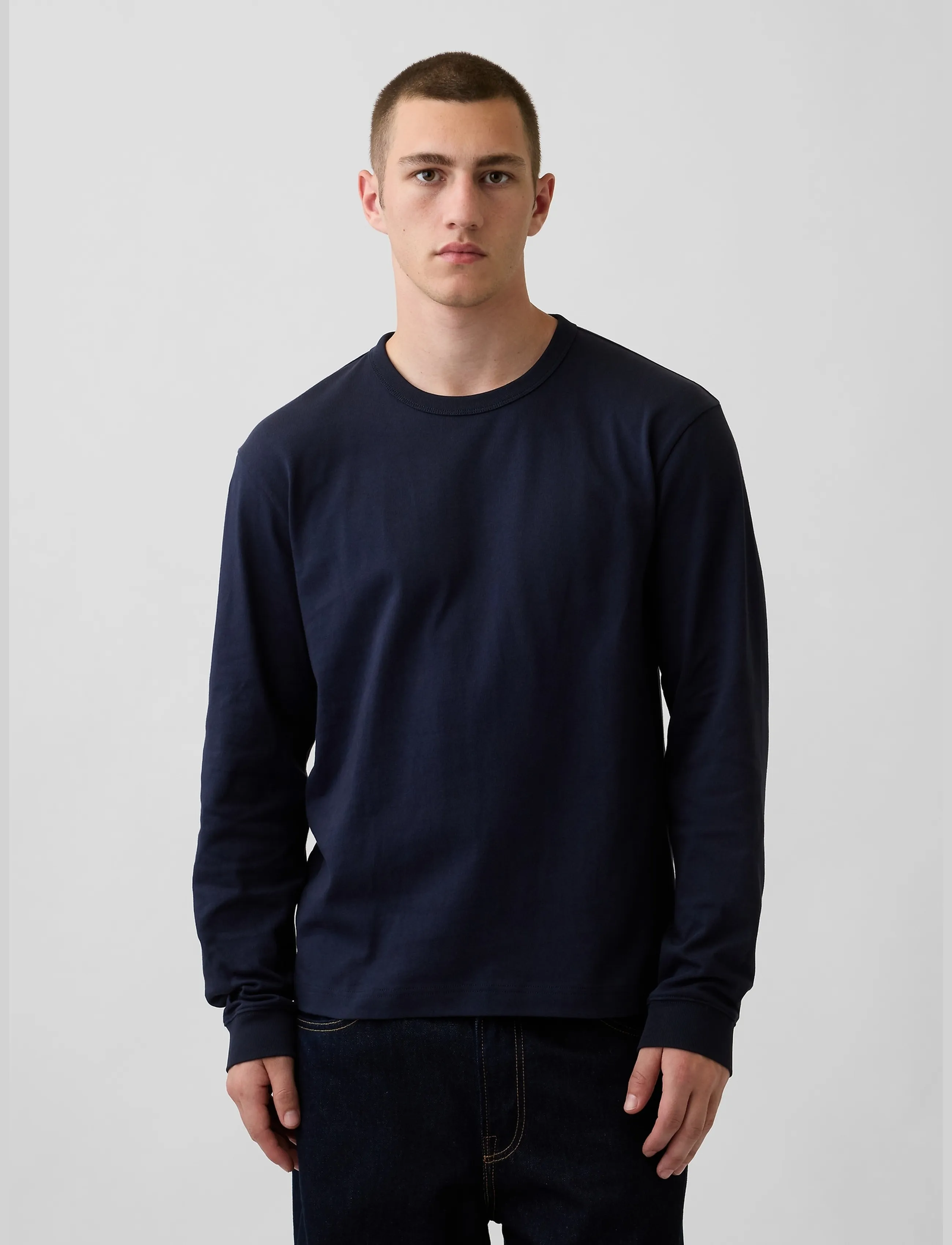 GAP Long-Sleeved Heavy Relaxed T-Shirt from the GAP collection - Long-sleeved t-shirts - NEW CLASSIC NAVY / navy