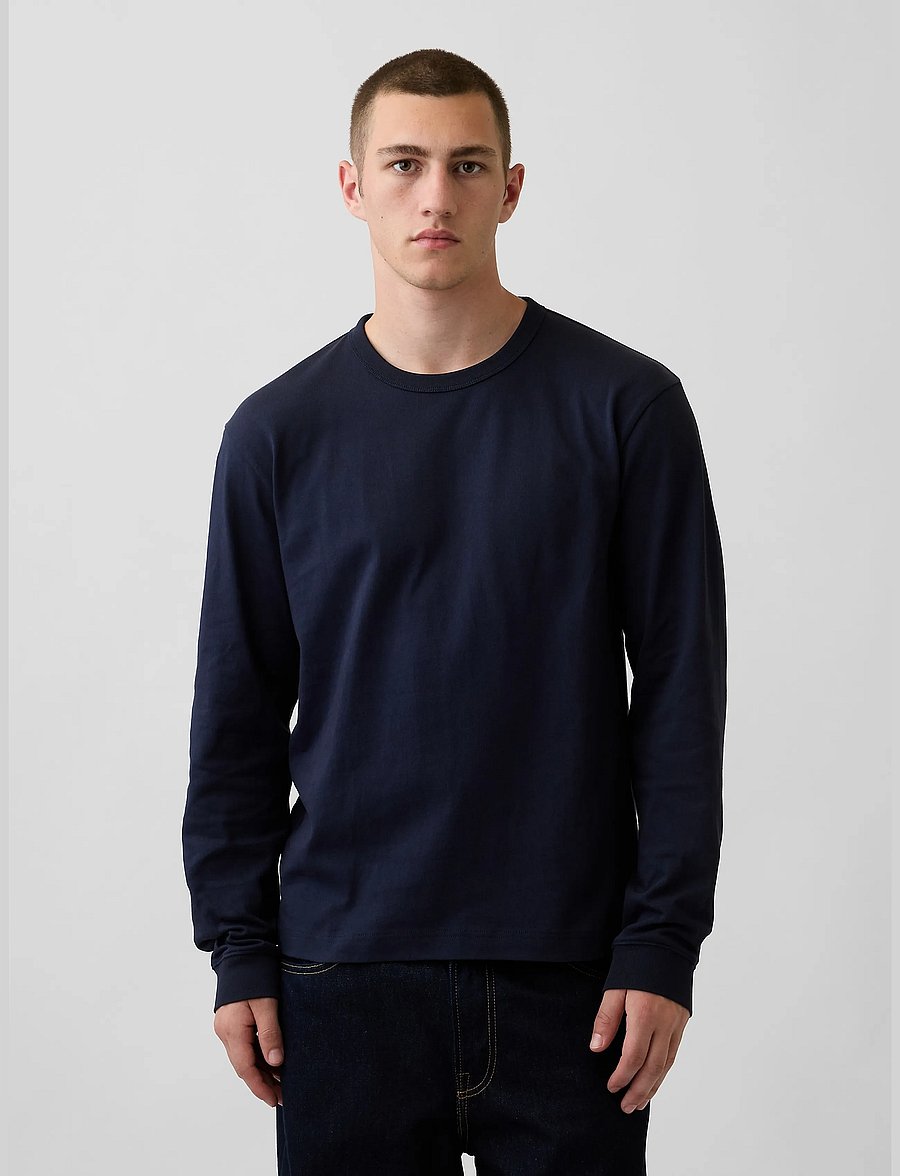 GAP - Long-Sleeved Heavy Relaxed T-Shirt from the GAP collection - langärmelige t-shirts - new classic navy - 0