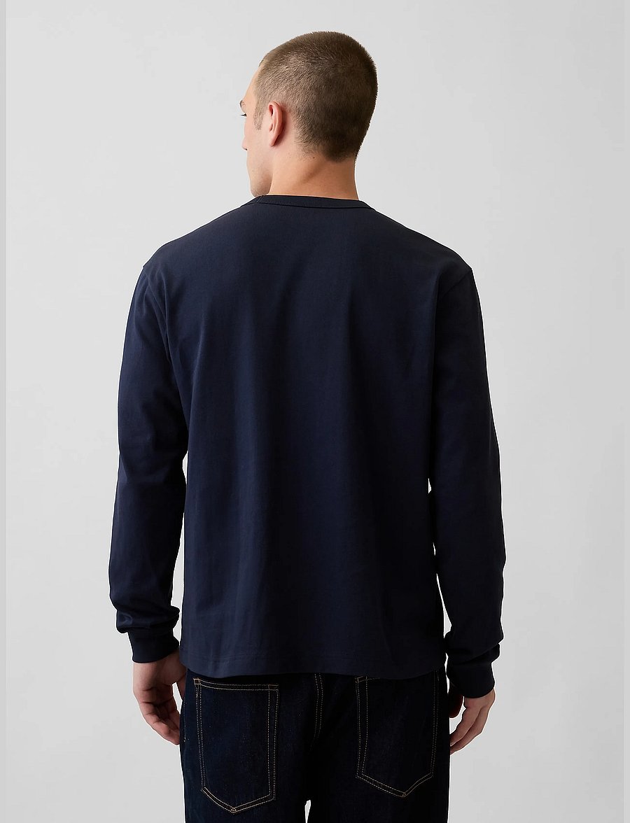 GAP - Long-Sleeved Heavy Relaxed T-Shirt from the GAP collection - langärmelige t-shirts - new classic navy - 3