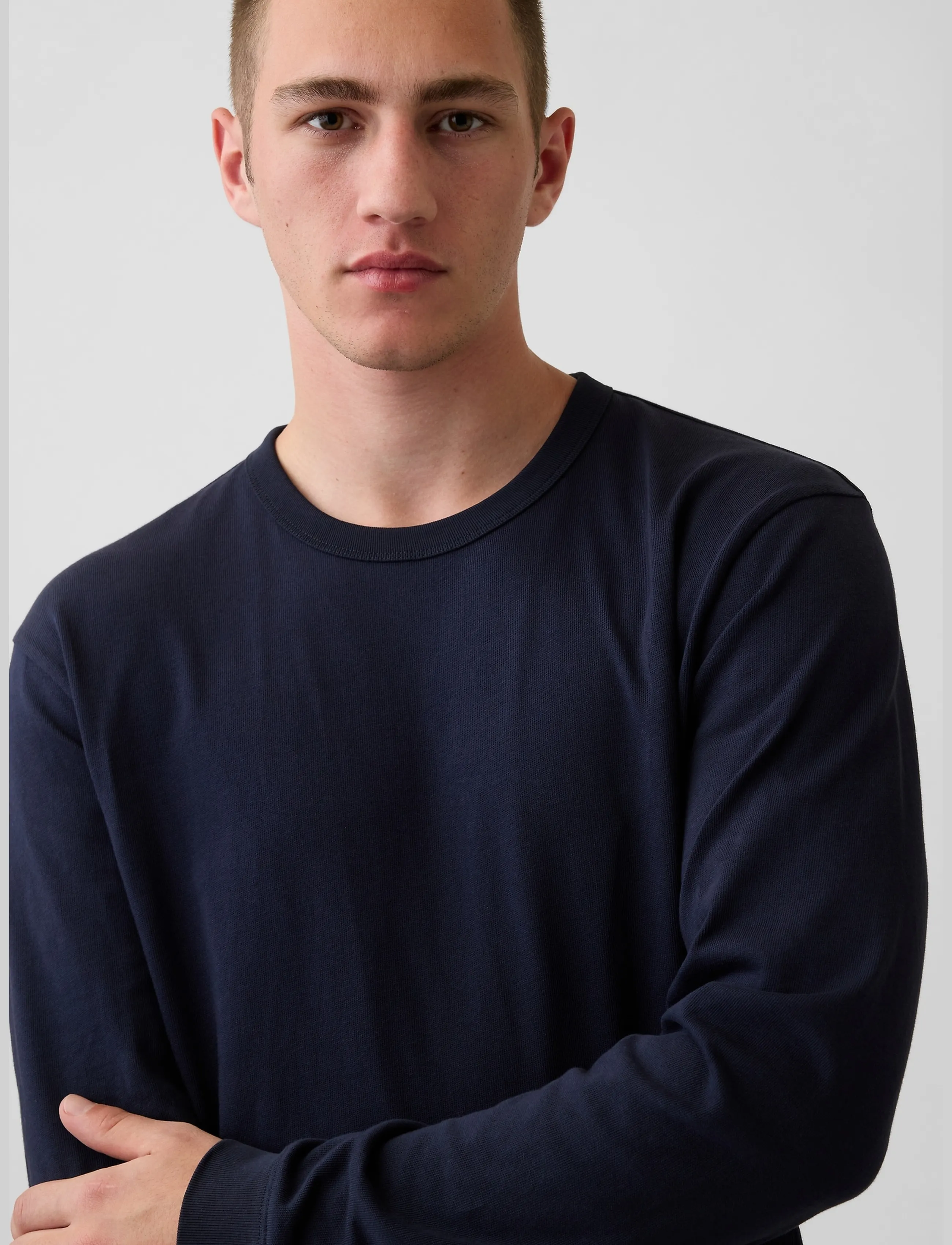 GAP - Long-Sleeved Heavy Relaxed T-Shirt from the GAP collection - long-sleeved t-shirts - new classic navy - 4