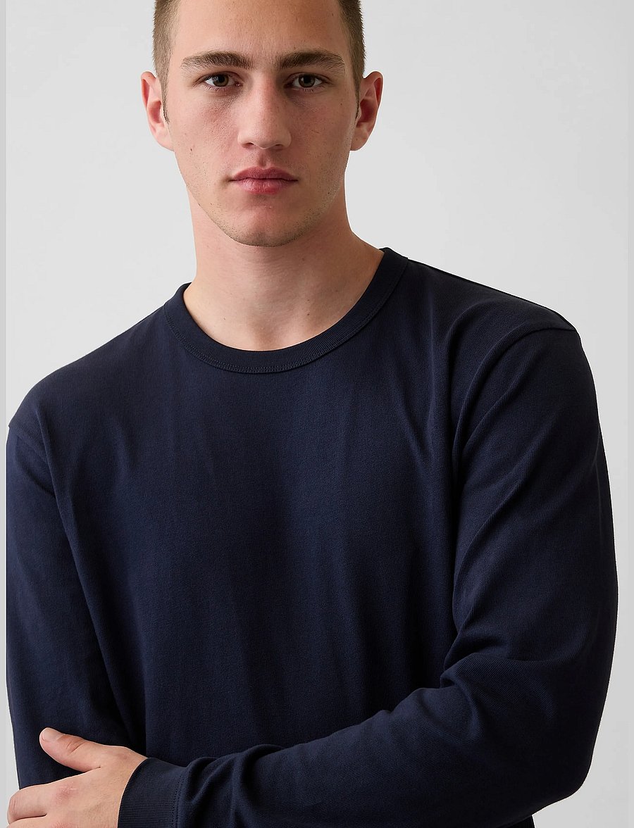 GAP - Long-Sleeved Heavy Relaxed T-Shirt from the GAP collection - langärmelige t-shirts - new classic navy - 4