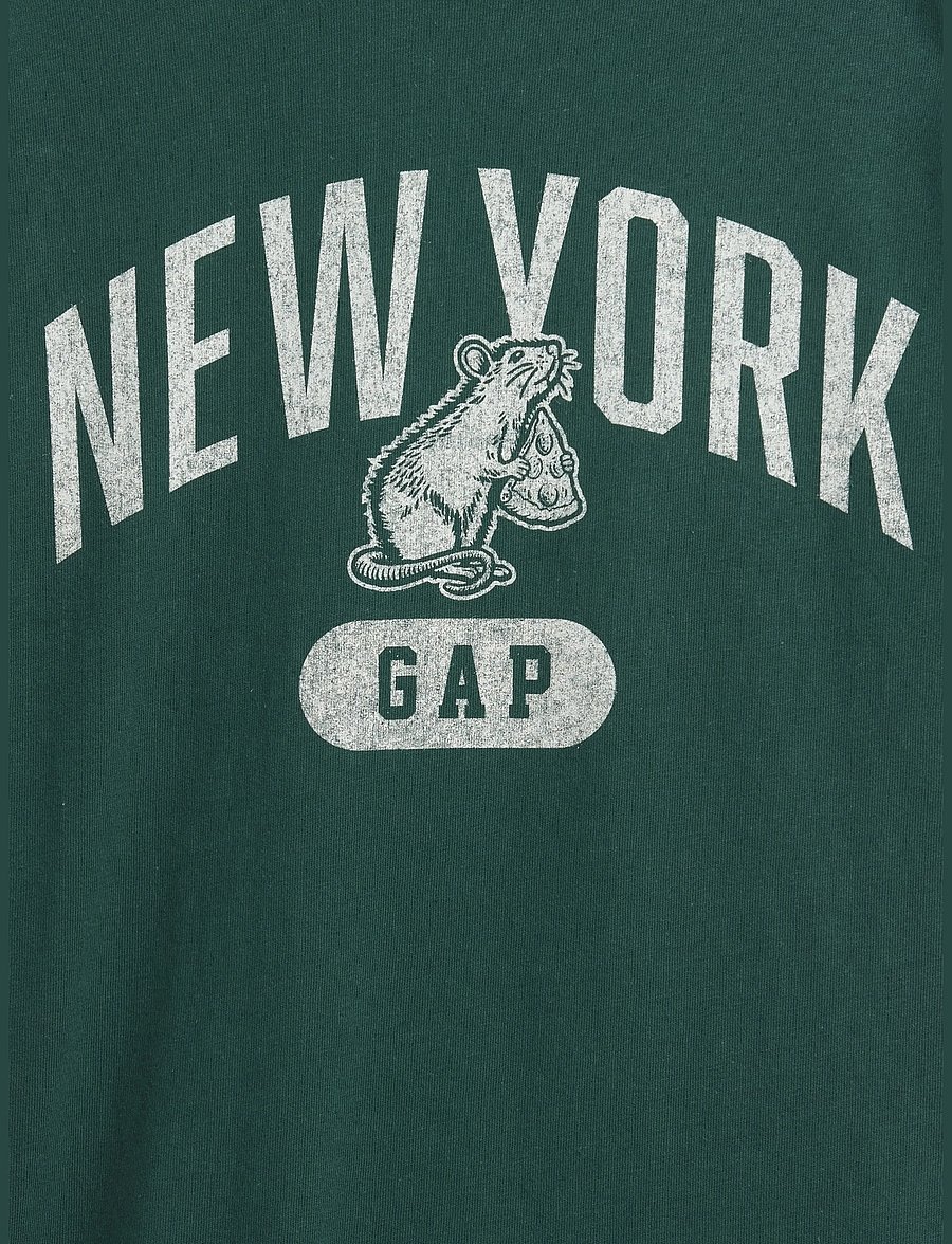 GAP - Kids Relaxed New York Graphic Ringer T-Shirt - kurzärmelige - deep hunter 505 - 2