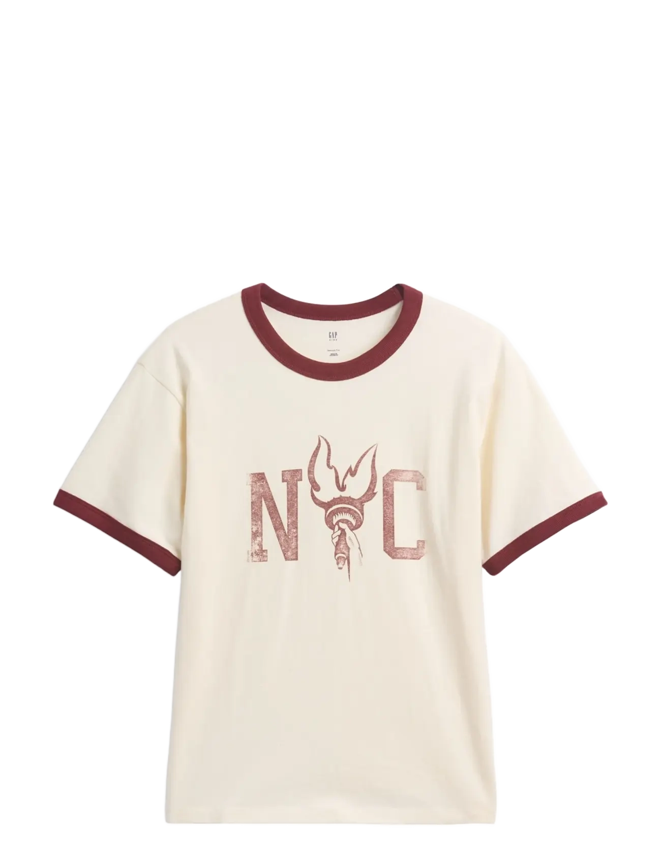 GAP Kids Relaxed New York Graphic Ringer T-Shirt - Nach Größe einkaufen - IVORY FROST / cream