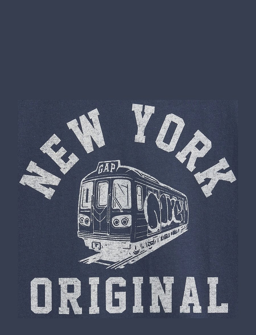 GAP - Kids Relaxed New York Graphic Ringer T-Shirt - kurzärmelige - vintage navy - 3