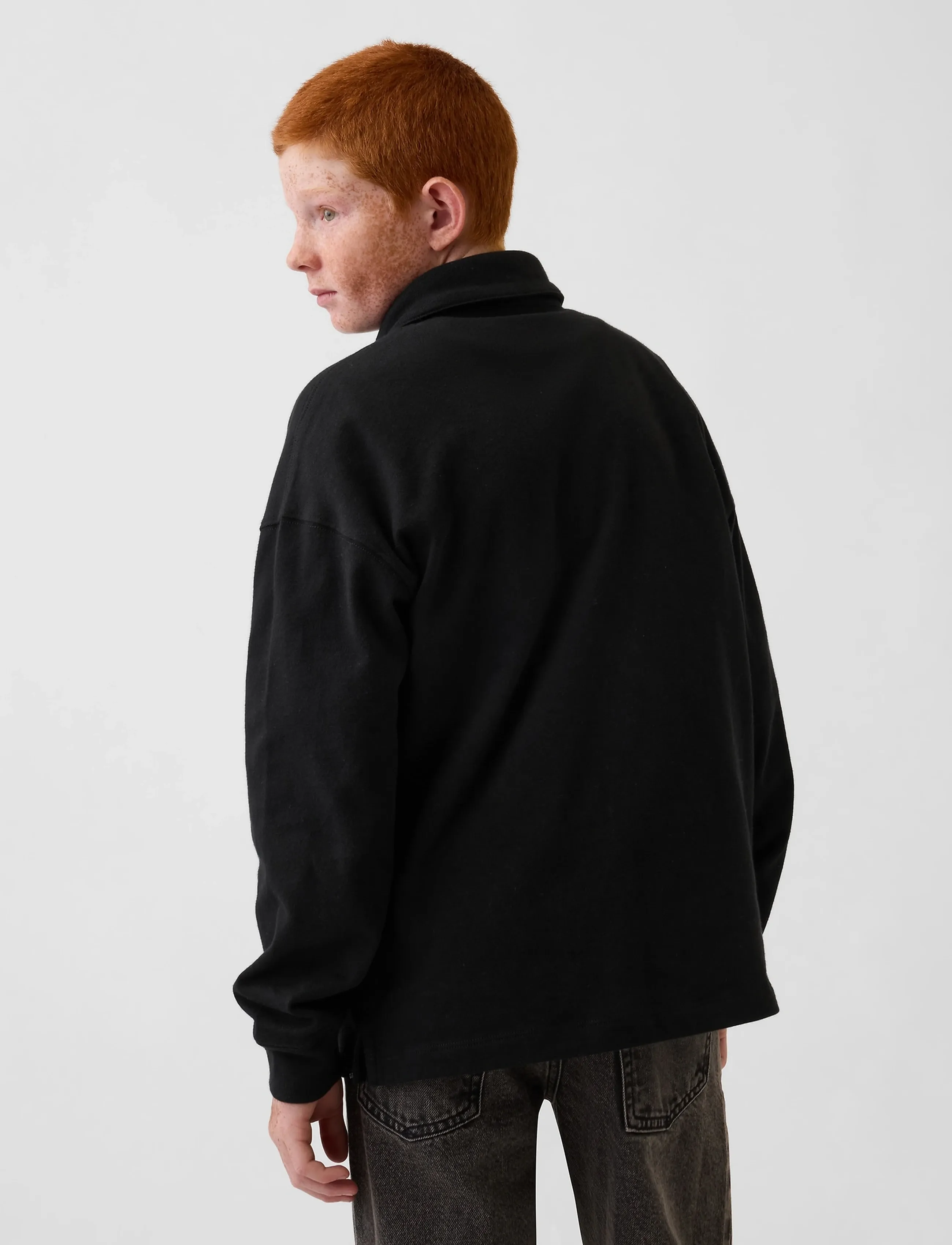 GAP - Relaxed Polo Top from the GAP collection - pikkade varrukatega polod - black 1 - 2