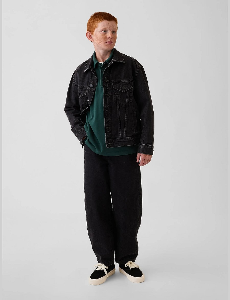 GAP - Relaxed Polo Top from the GAP collection - langärmelig poloshirt - deep hunter v2 - 0