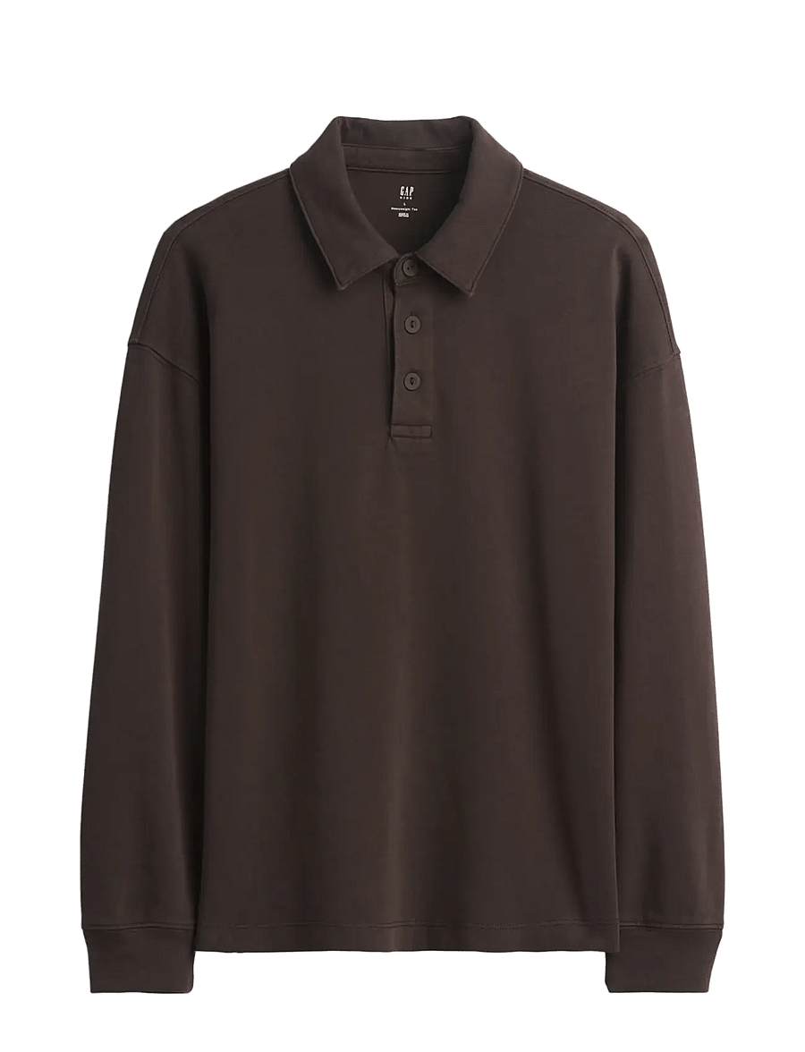 GAP - Relaxed Polo Top from the GAP collection - langärmelig poloshirt - terra brown - 1