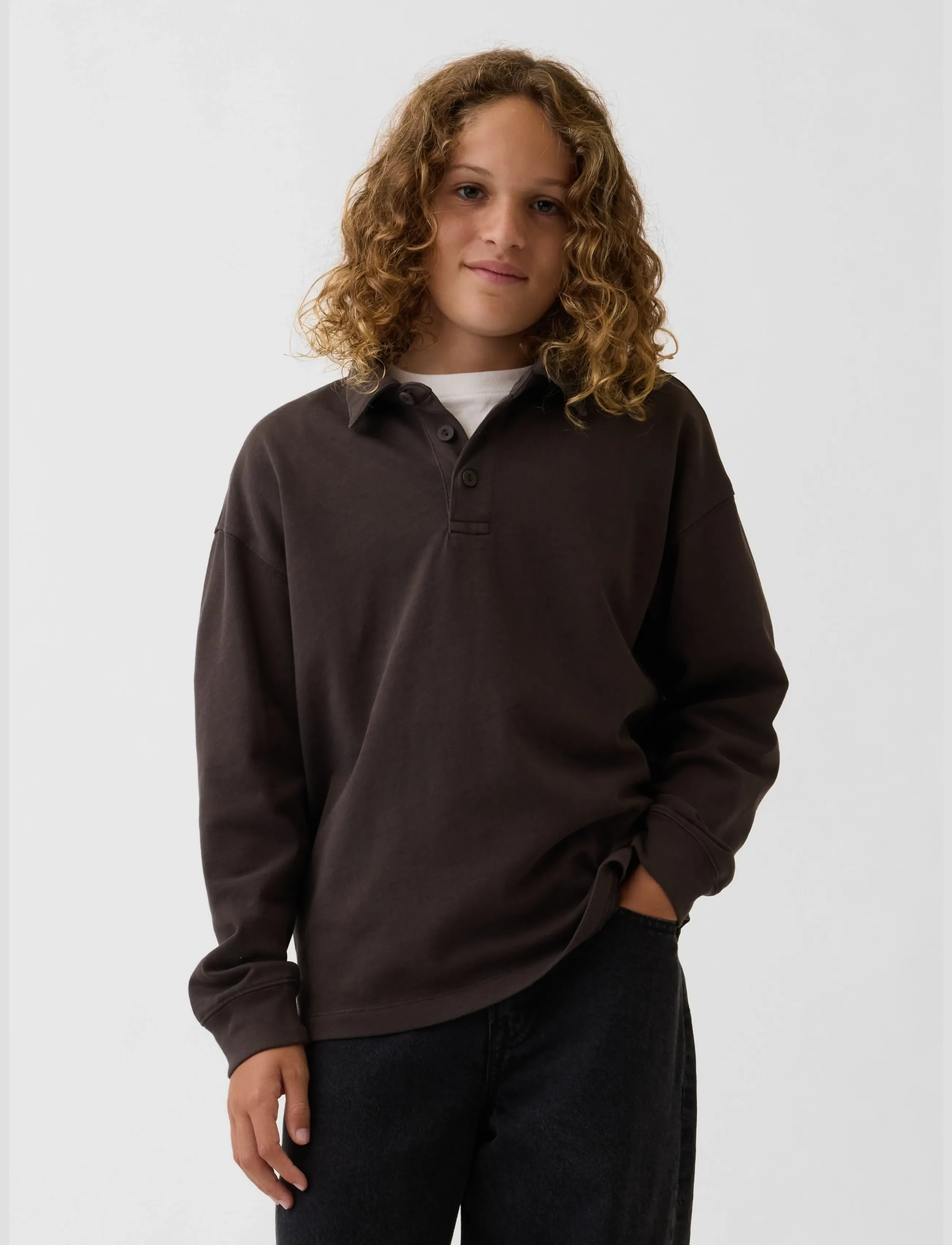 GAP - Relaxed Polo Top from the GAP collection - terra brown - 2
