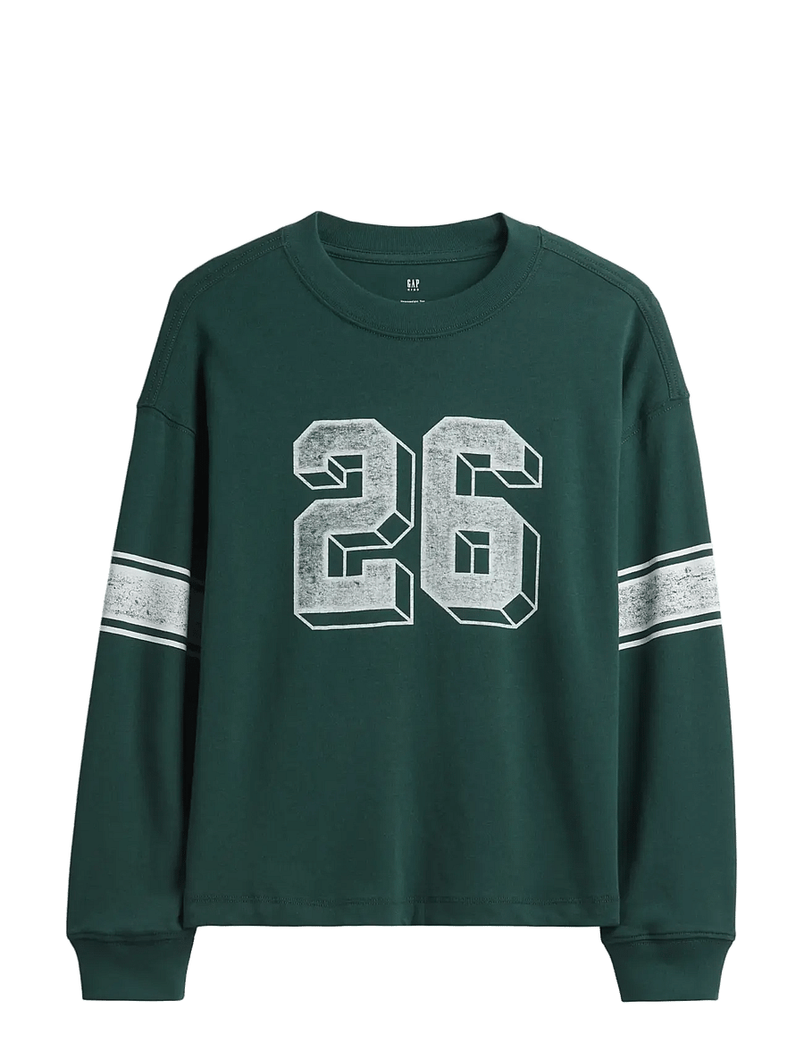 GAP - Kids Heavyweight Oversized Graphic T-Shirt - langärmelig - deep hunter 505 - 1