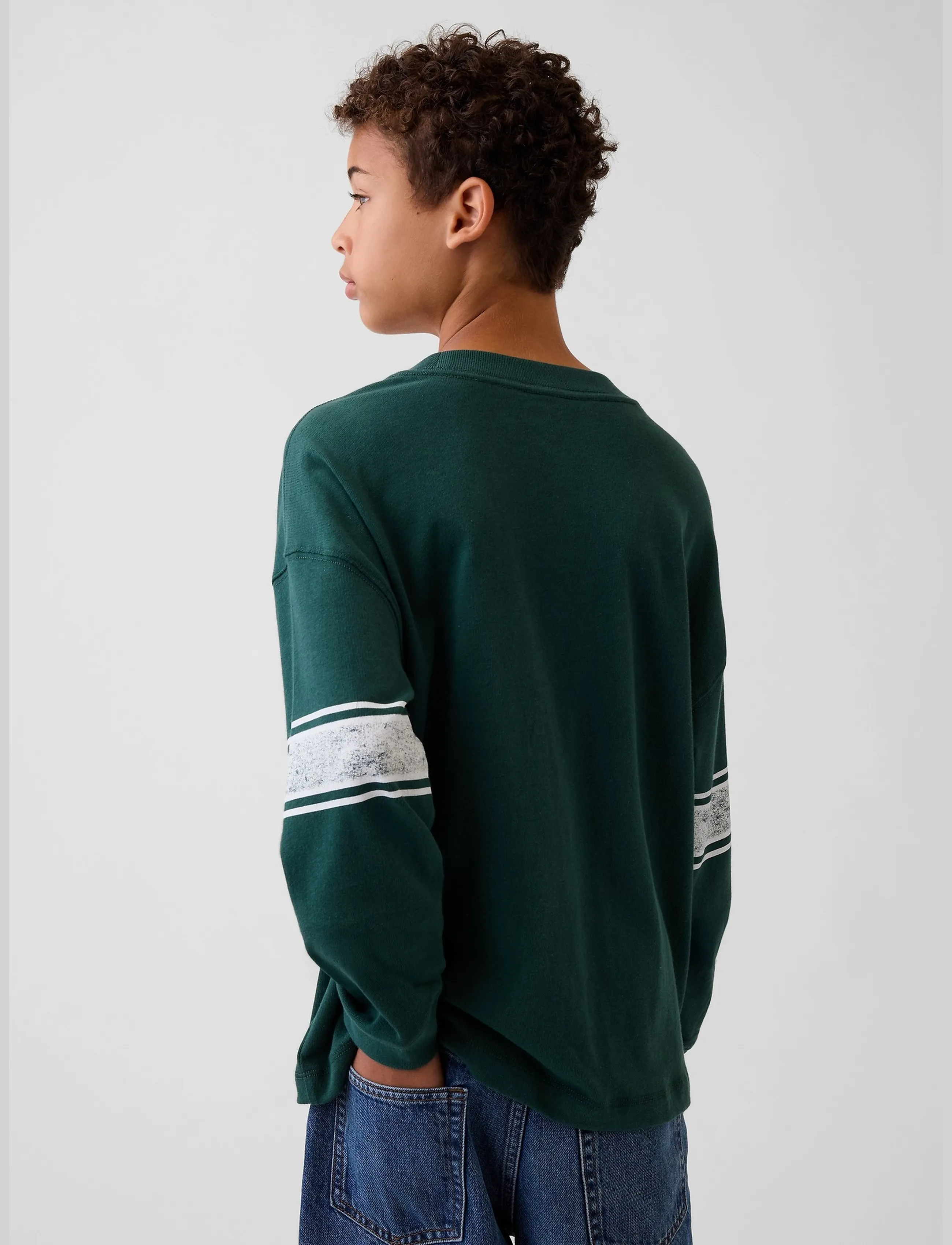 GAP - Kids Heavyweight Oversized Graphic T-Shirt - langärmelig - deep hunter 505 - 2