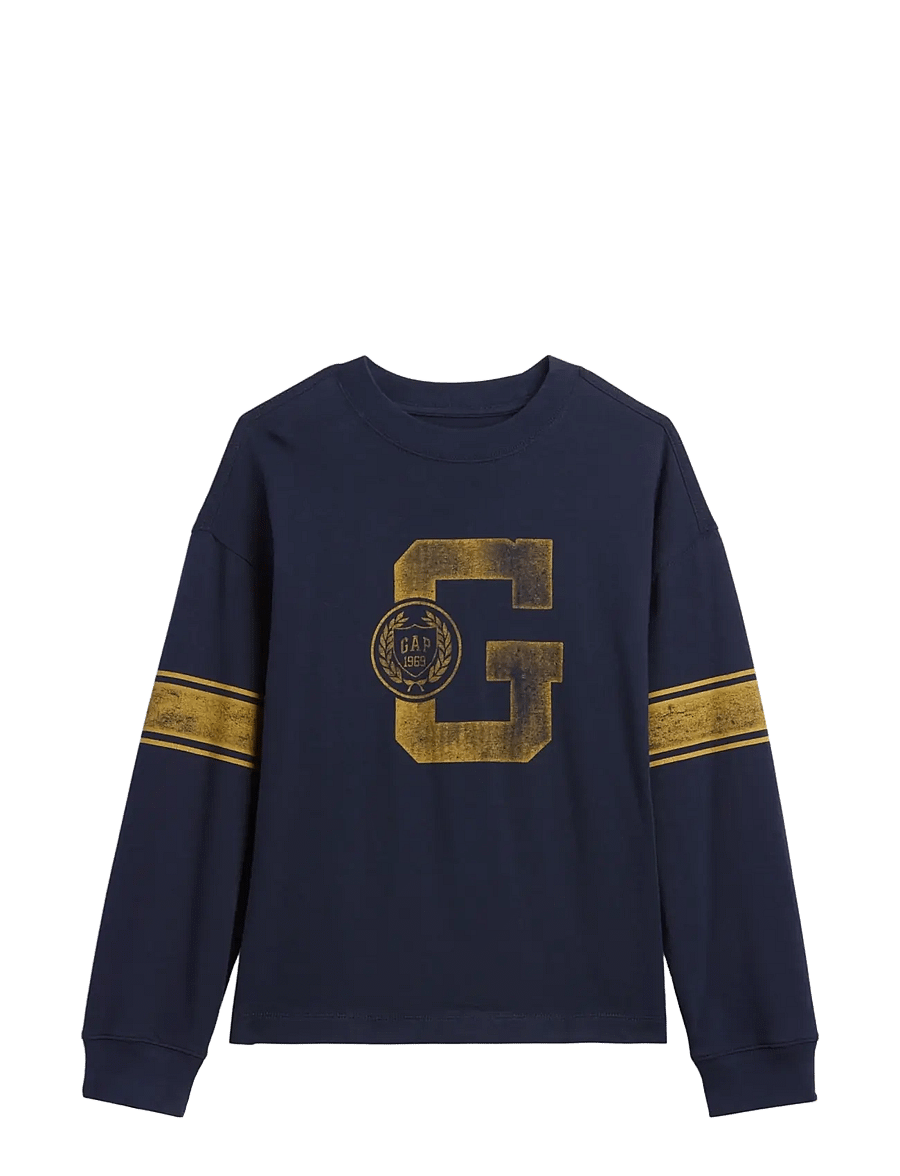 GAP - Kids Heavyweight Oversized Graphic T-Shirt - langärmelig - navy uniform - 1