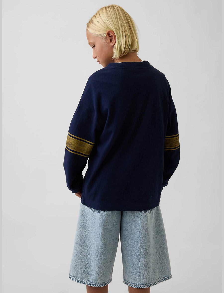 GAP - Kids Heavyweight Oversized Graphic T-Shirt - langärmelig - navy uniform - 3
