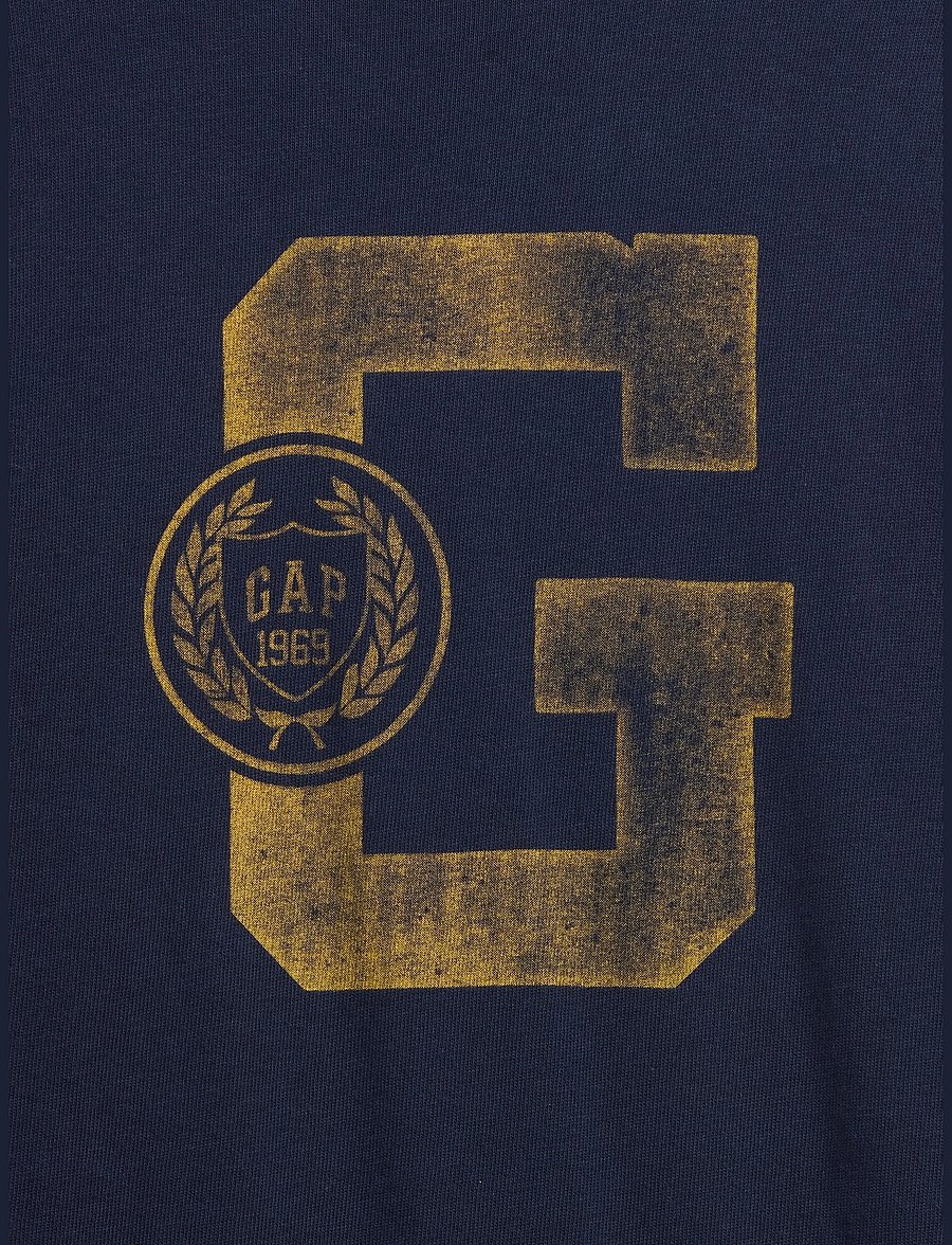 GAP - Kids Heavyweight Oversized Graphic T-Shirt - langärmelig - navy uniform - 4