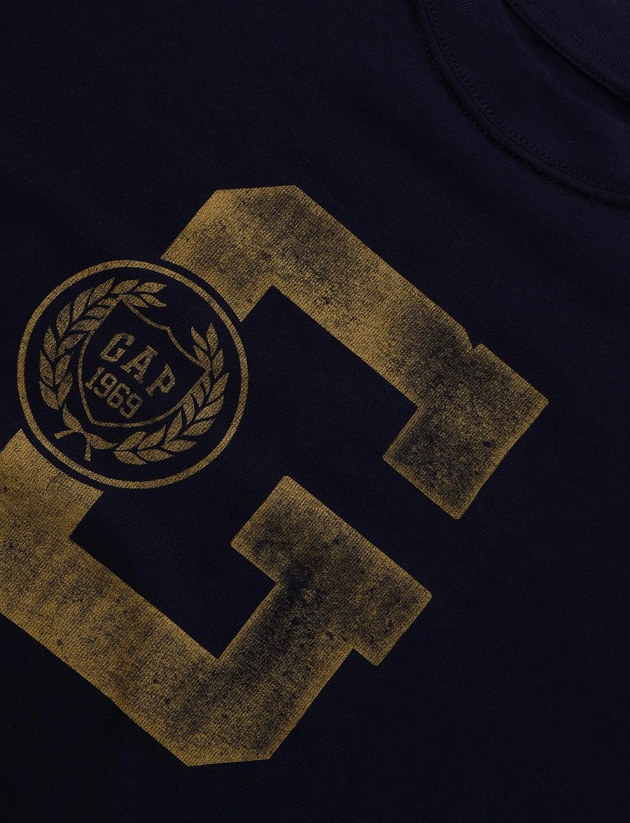 GAP - Kids Heavyweight Oversized Graphic T-Shirt - langärmelig - navy uniform - 5