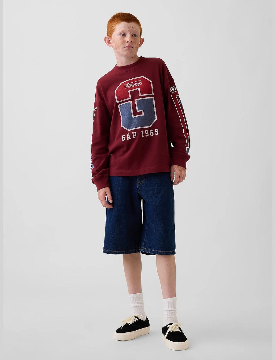 GAP - Kids Heavyweight Oversized Graphic T-Shirt - langärmelig - radish - 0