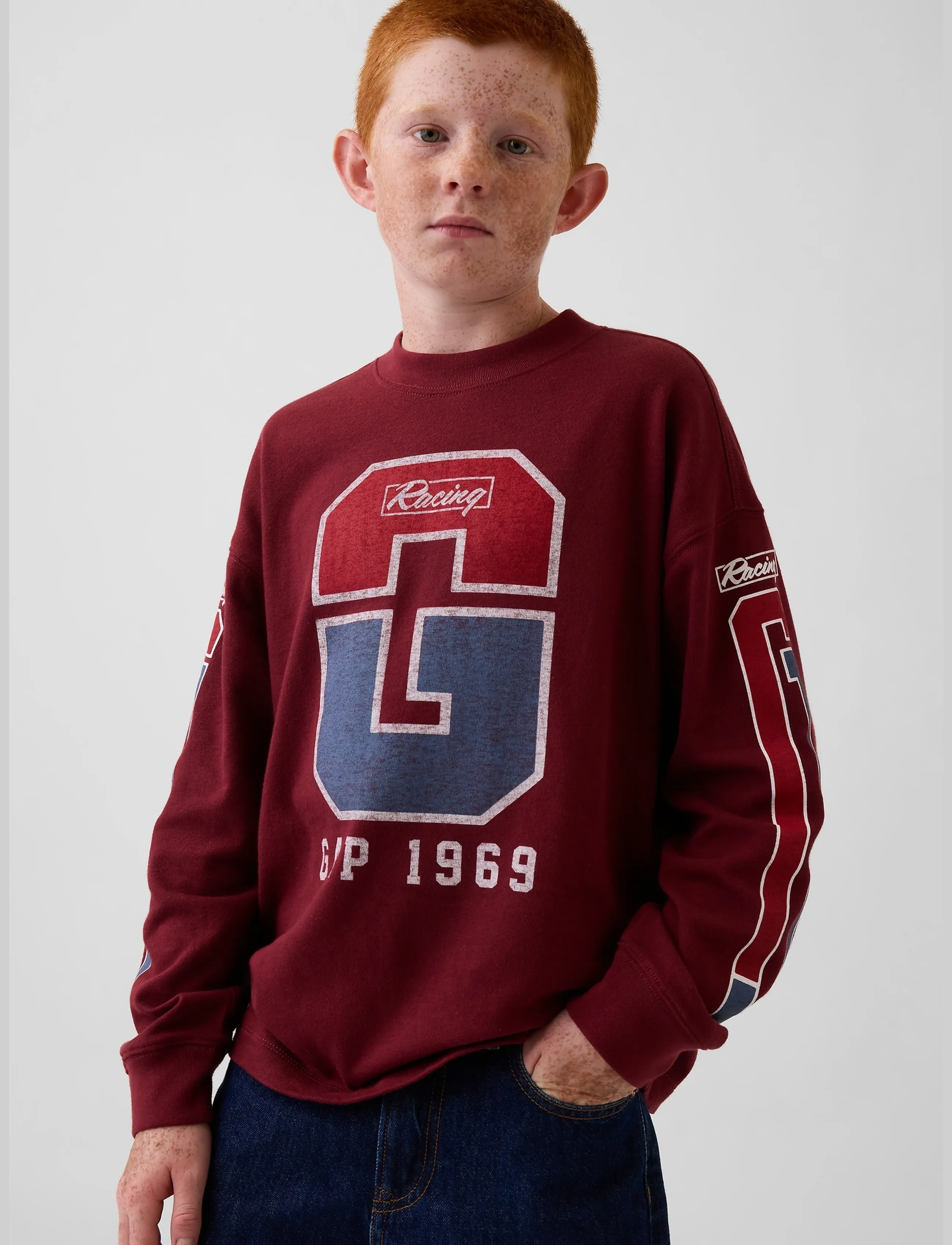 GAP - Kids Heavyweight Oversized Graphic T-Shirt - langärmelig - radish - 2