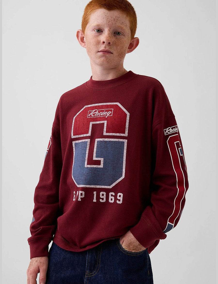 GAP - Kids Heavyweight Oversized Graphic T-Shirt - langärmelig - radish - 2