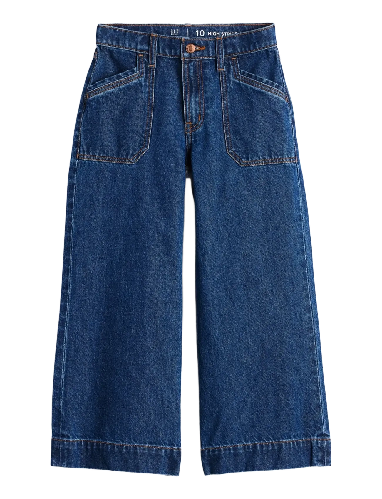 GAP Kids High Rise Stride Wide-Leg Ankle Jeans - Kleidung - DARK WASH / blue