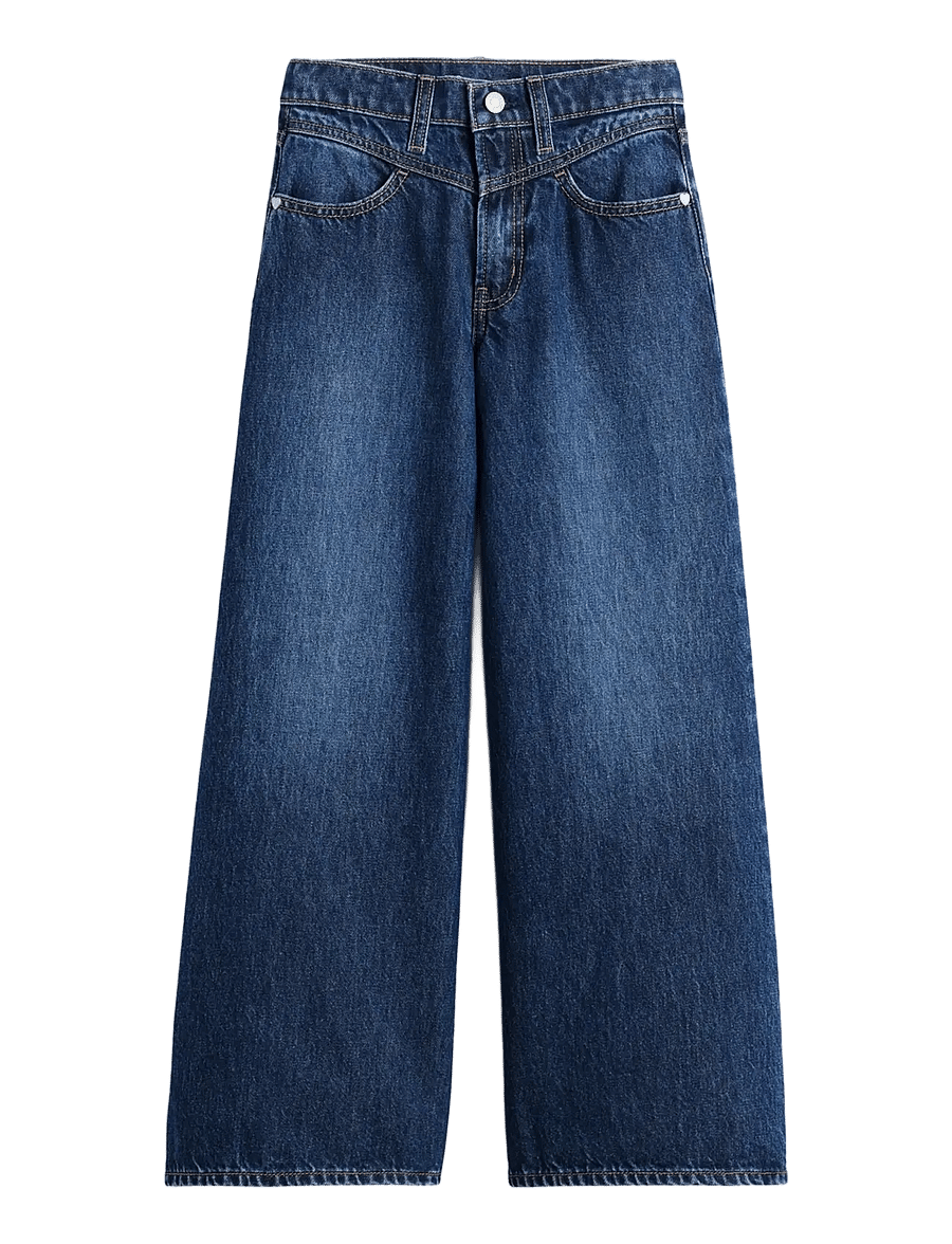 GAP - Kids Low Rise Front Yoke Baggy Jeans - dark wash - 1