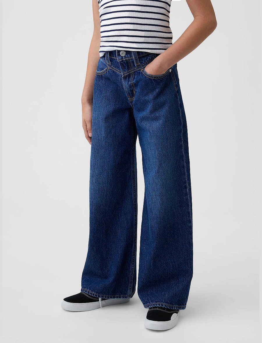 GAP - Kids Low Rise Front Yoke Baggy Jeans - dark wash - 2