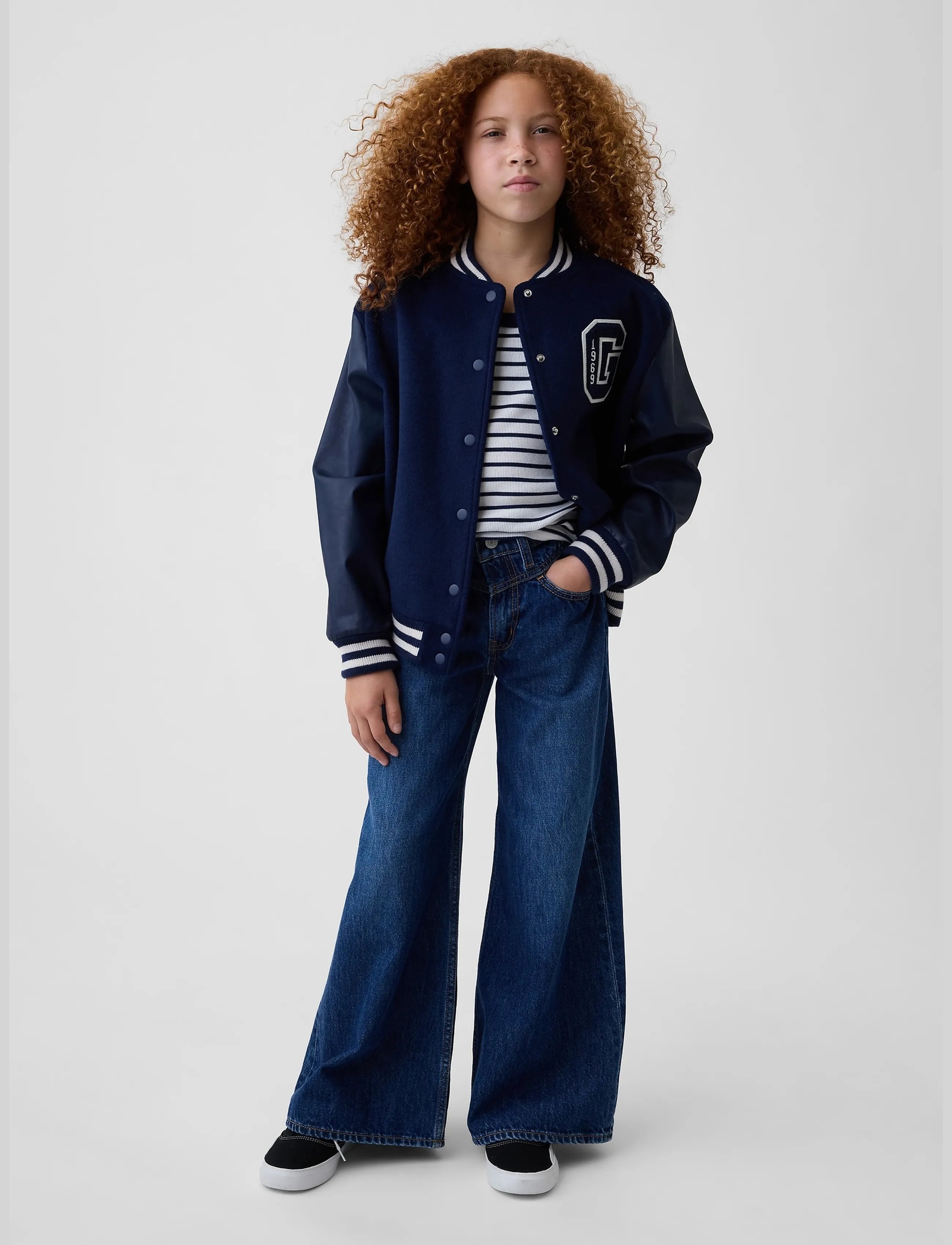 GAP - Kids Low Rise Front Yoke Baggy Jeans - dark wash - 4