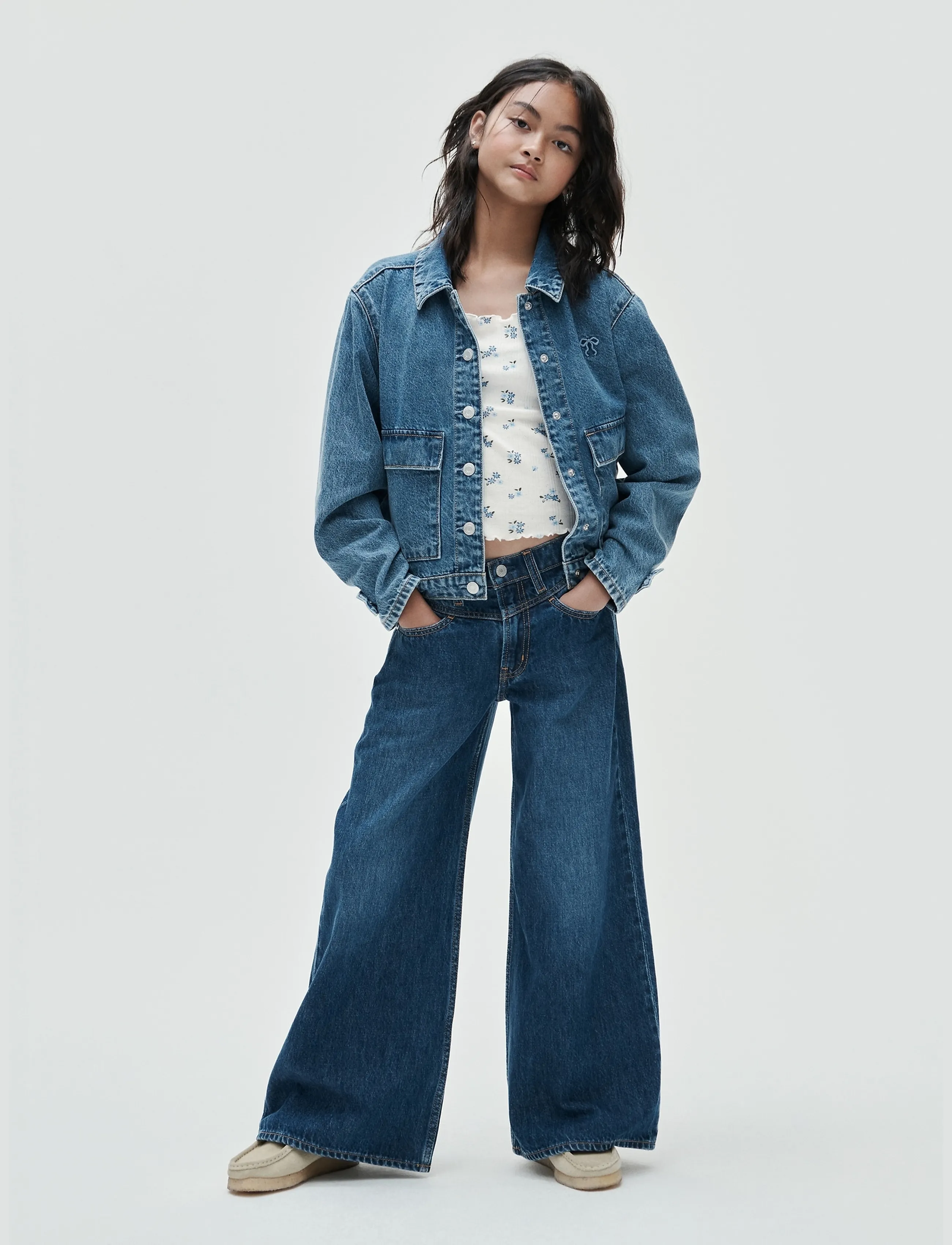 GAP - Kids Low Rise Front Yoke Baggy Jeans - dark wash - 5