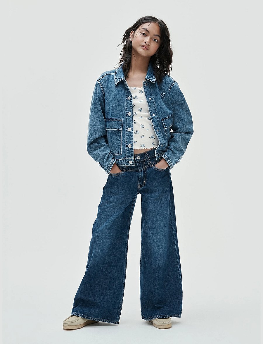 GAP - Kids Low Rise Front Yoke Baggy Jeans - dark wash - 5