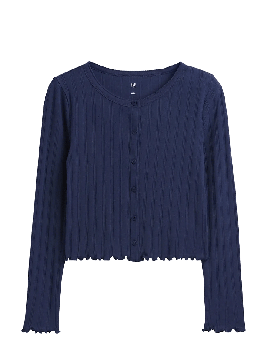 GAP - Kids Pointelle Rib Cardigan from the GAP collection - langärmelig - vintage navy - 1