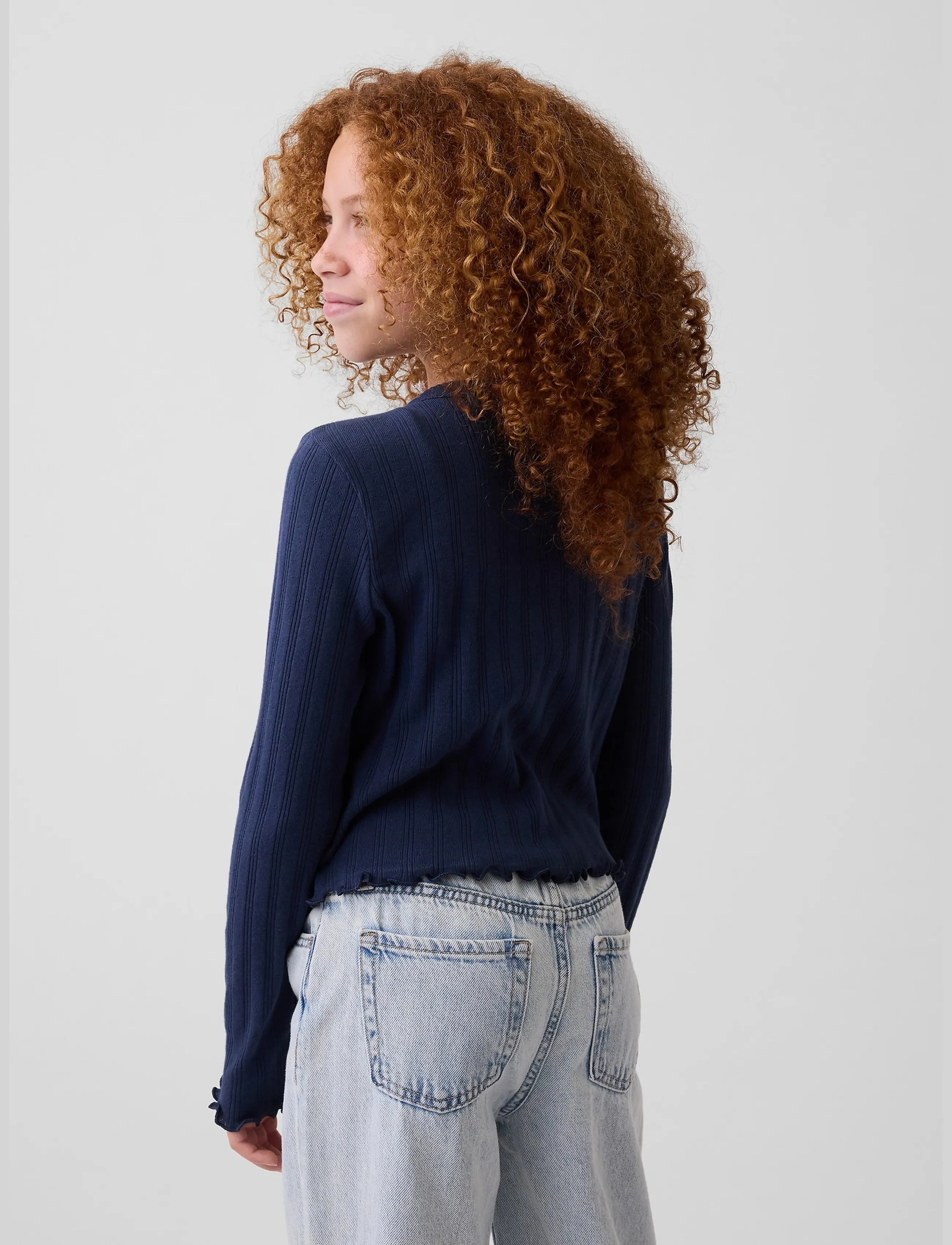 GAP - Kids Pointelle Rib Cardigan from the GAP collection - vintage navy - 2