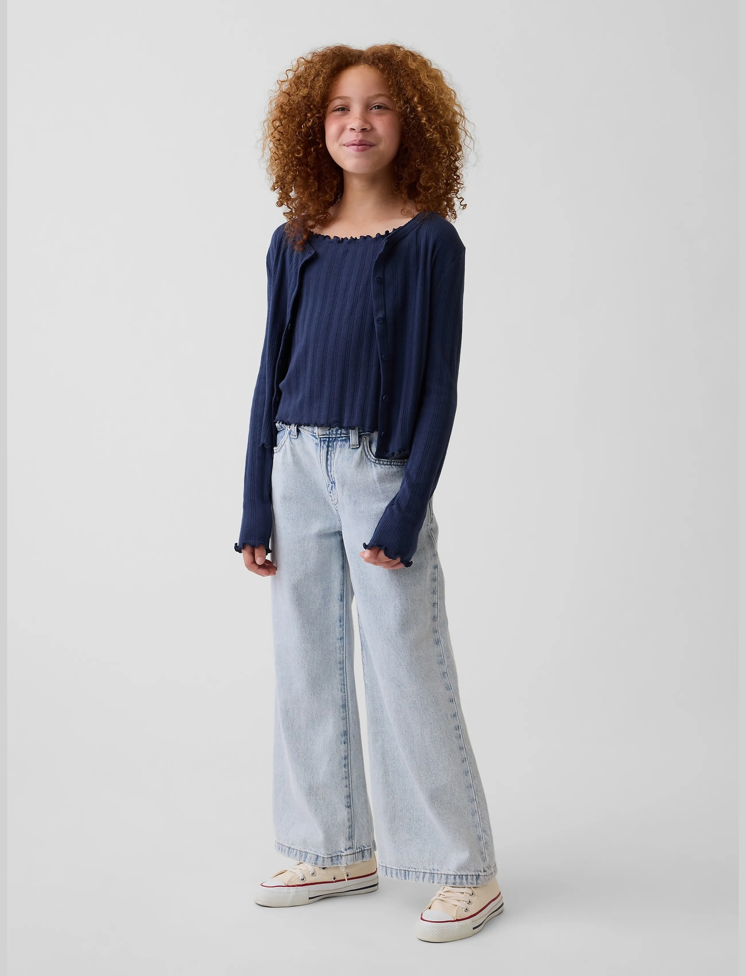 GAP - Kids Pointelle Rib Cardigan from the GAP collection - langärmelig - vintage navy - 3