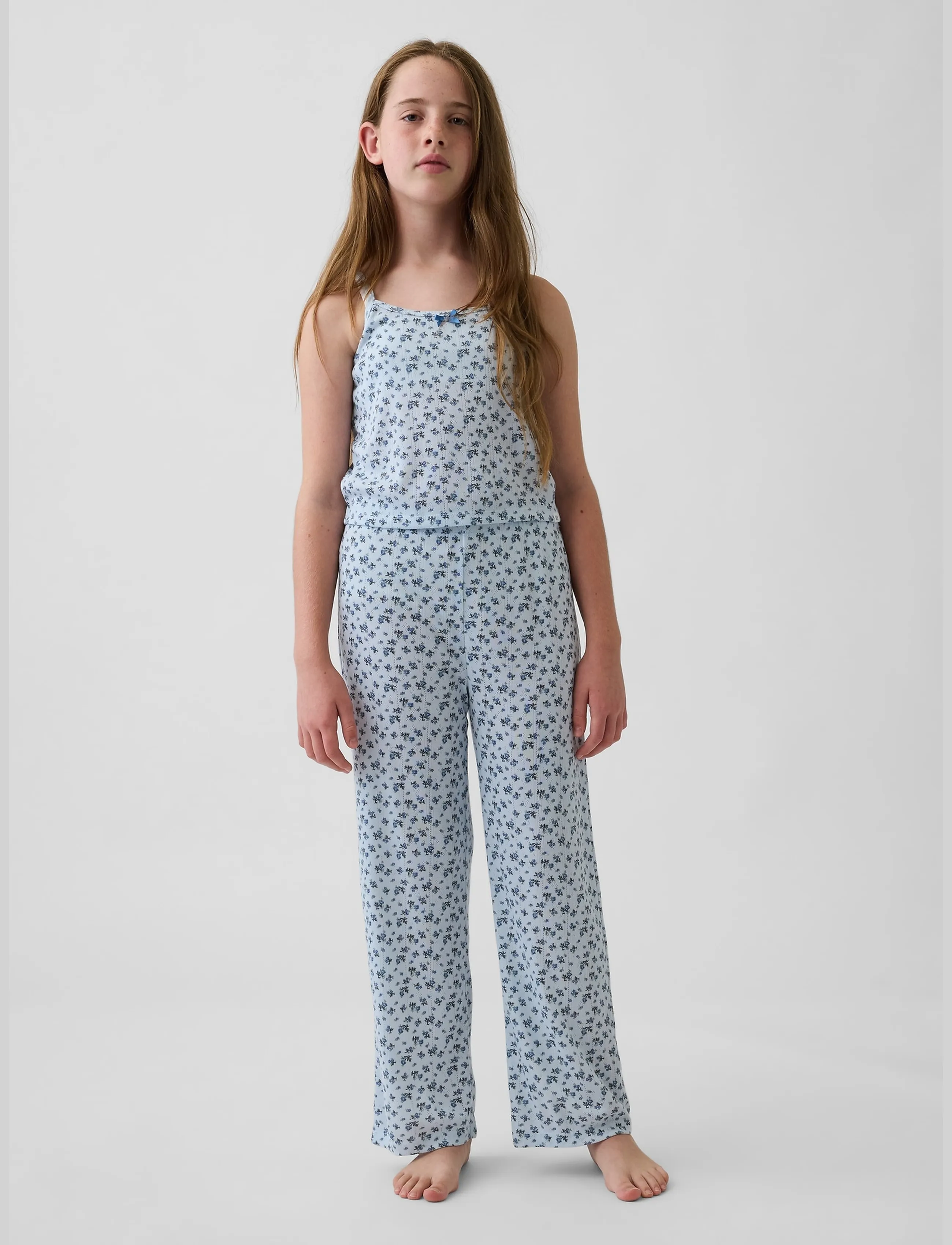 GAP Kids Recycled Pointelle Tank Pj Set, 164, Blue, Pyjamas > Pyjamas-Sæt, Børn
