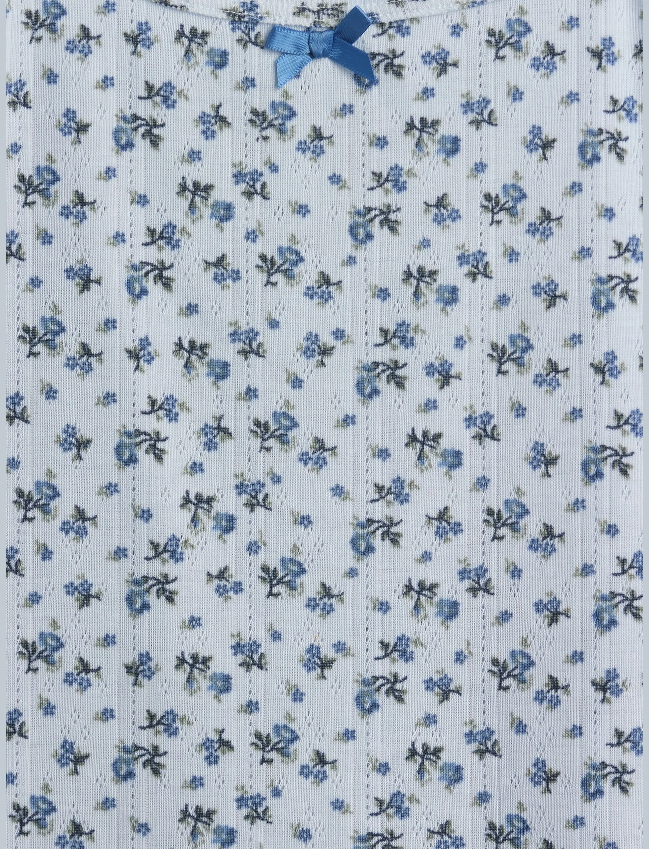 GAP - Kids Recycled Pointelle Tank PJ Set - pyjama-sets - blue floral - 3