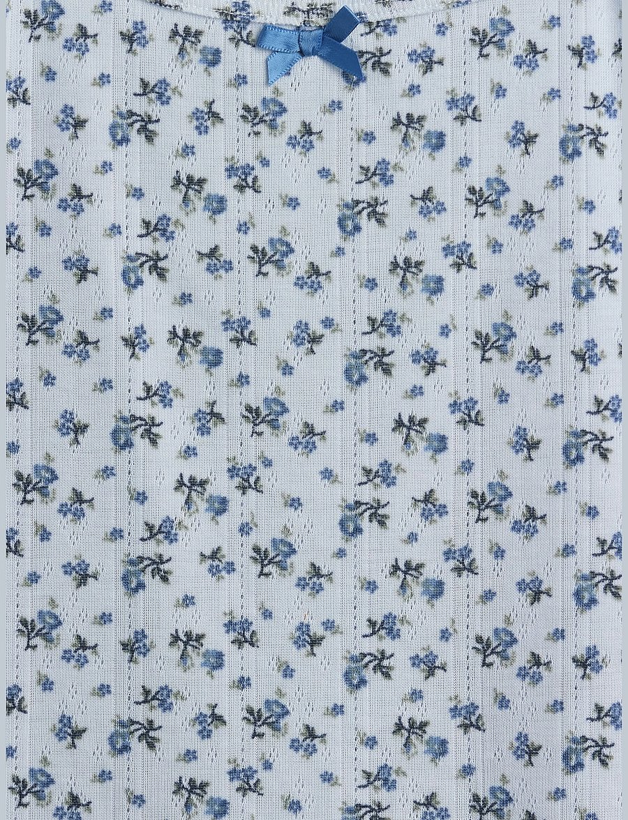 GAP - Kids Recycled Pointelle Tank PJ Set - pyjama-sets - blue floral - 3