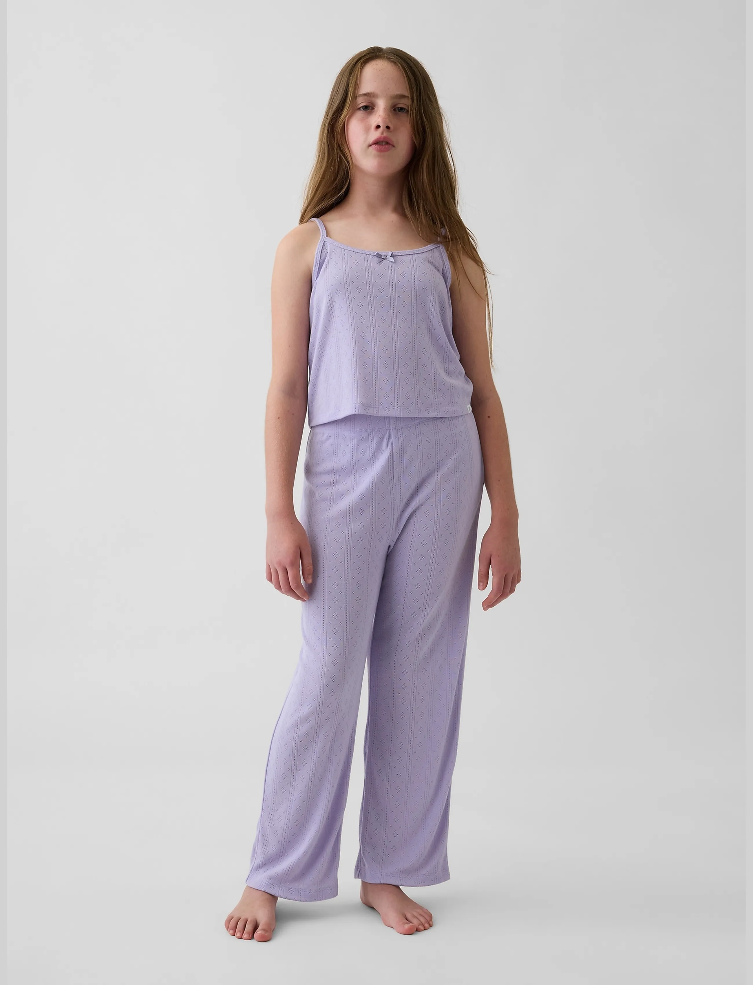 GAP Kids Recycled Pointelle Tank Pj Set, 164, Purple, Pyjamas > Pyjamas-Sæt, Børn