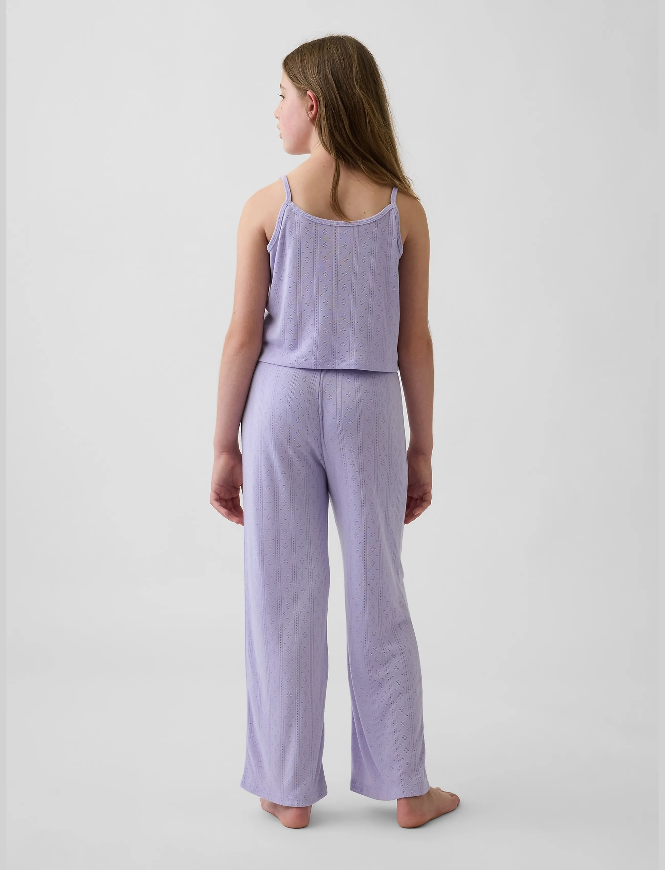 GAP - Kids Recycled Pointelle Tank PJ Set - pyjama-sets - purple orchid - 2