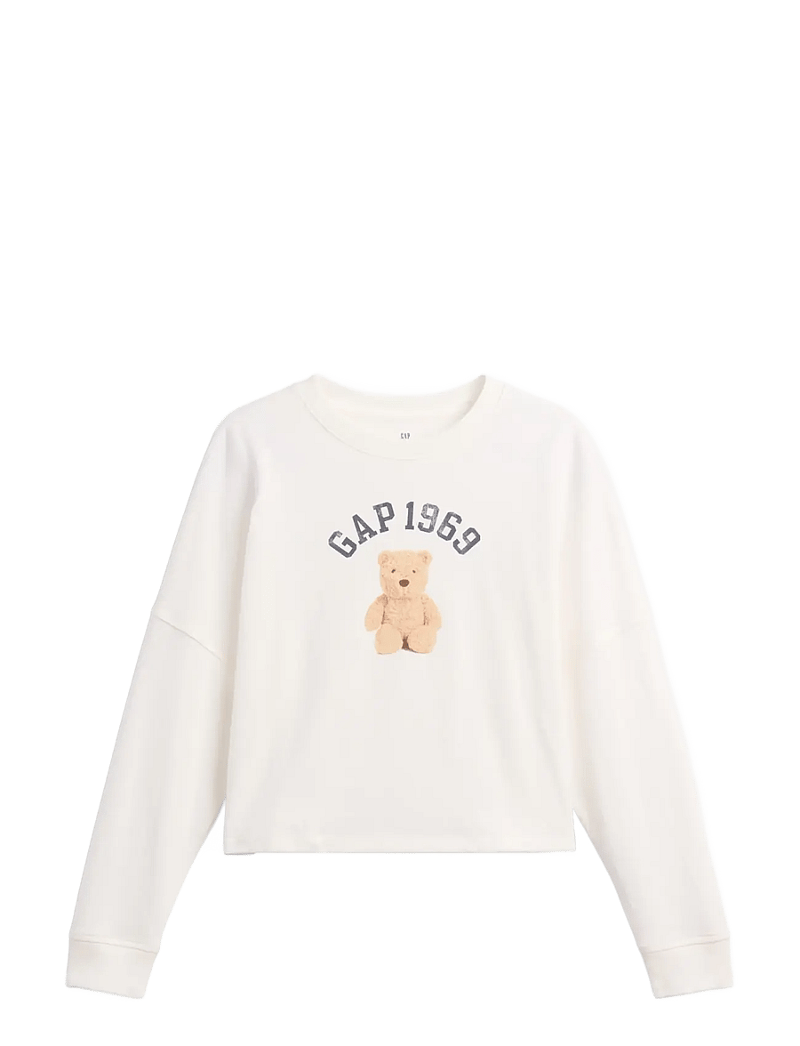 GAP - Kids Heavyweight Oversized T-Shirt from the GAP collection - långärmade t-shirts - new off white - 1