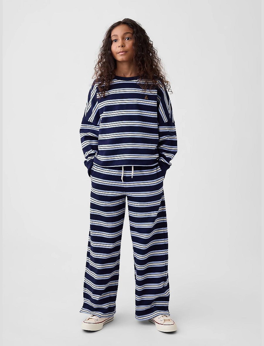 GAP - Kids Heavyweight Wide-Leg Pants from the GAP collection - jogginghosen - navy stripe - 0